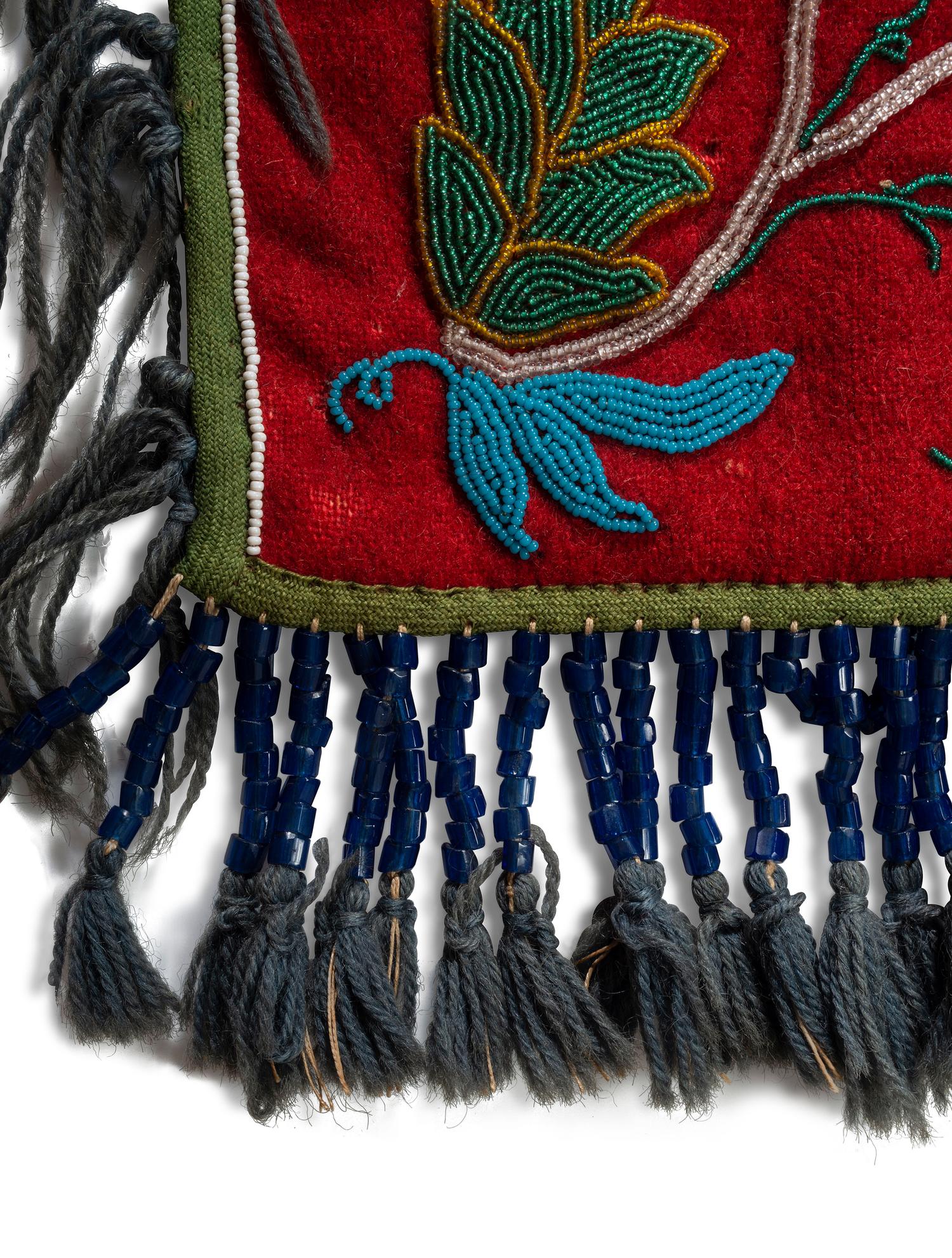 Cree Beaded Wool Bandolier Bag, Diminutive