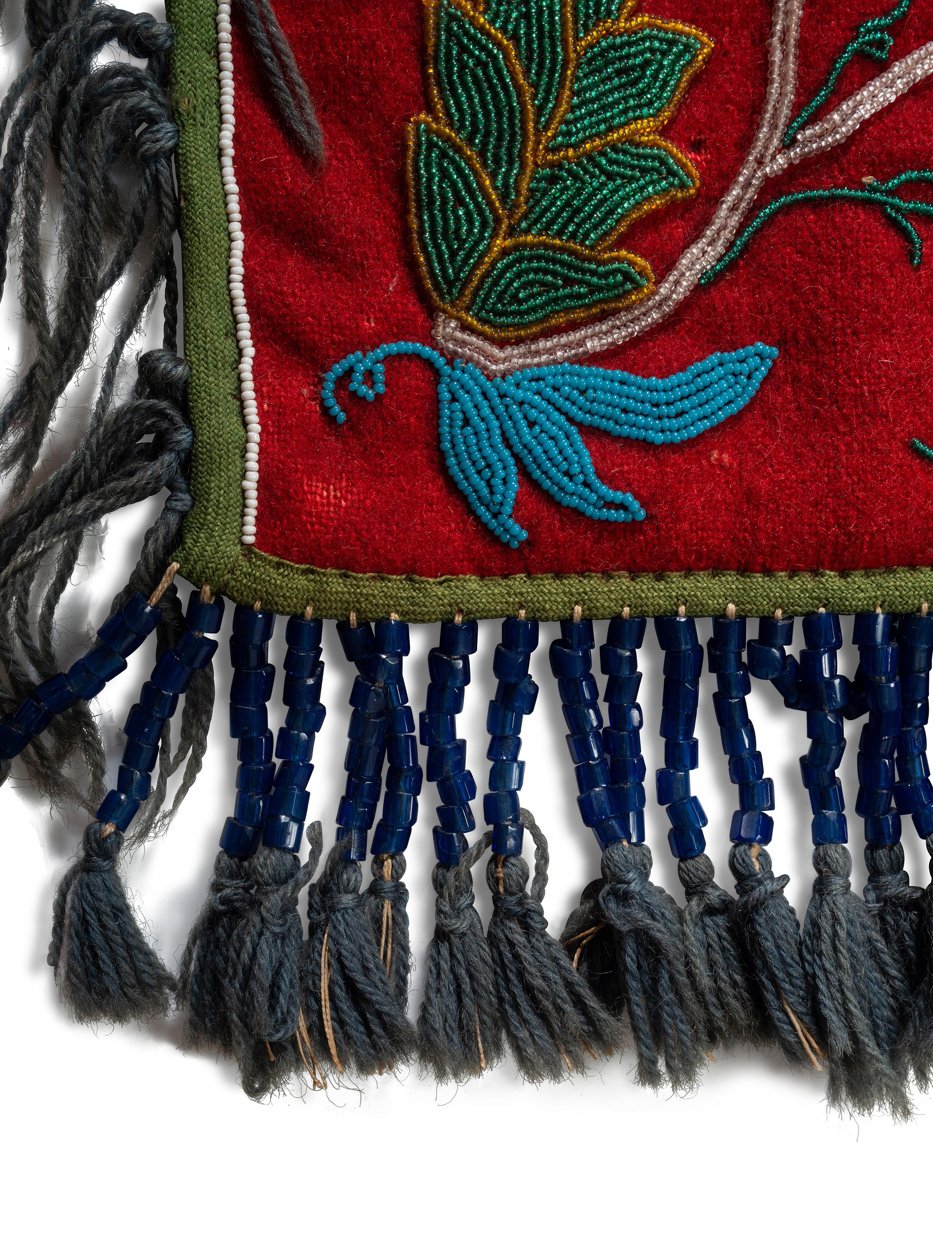Cree Beaded Wool Bandolier Bag, Diminutive