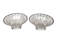 A Pair of German Silver Reticulated Bowls