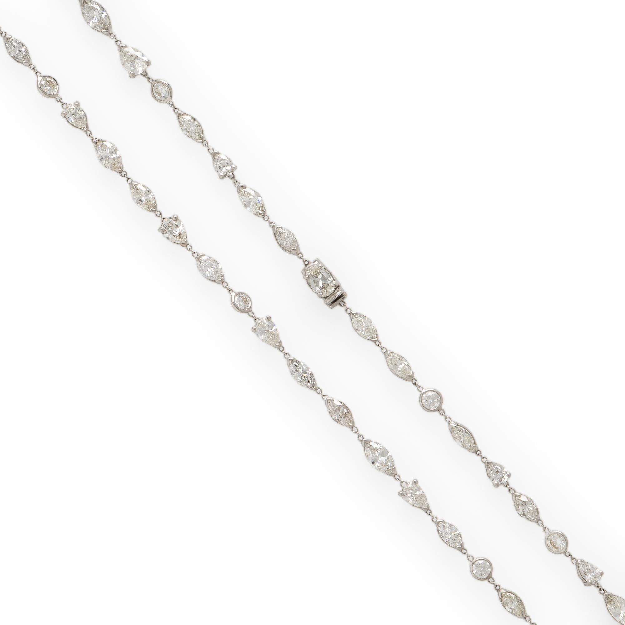 Diamond and White Gold Long Chain