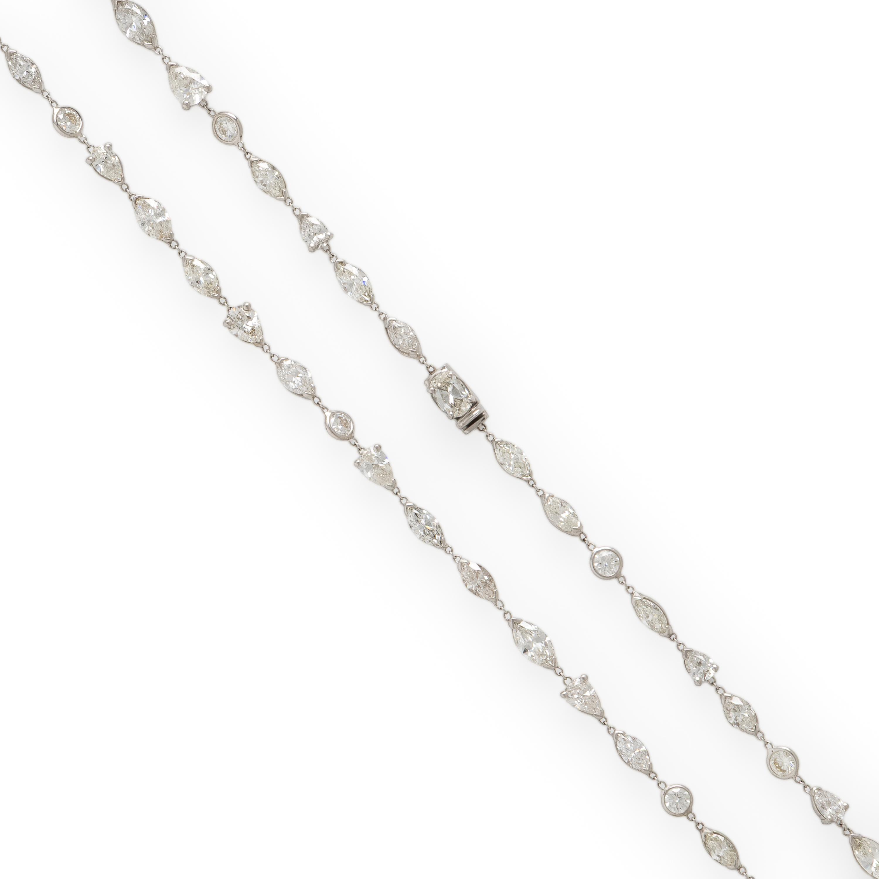 Diamond and White Gold Long Chain