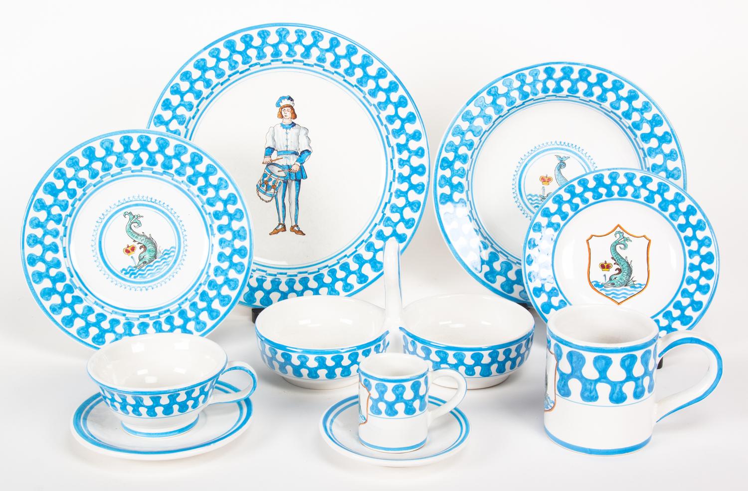 An Assembled Service of Italian Siena Pottery