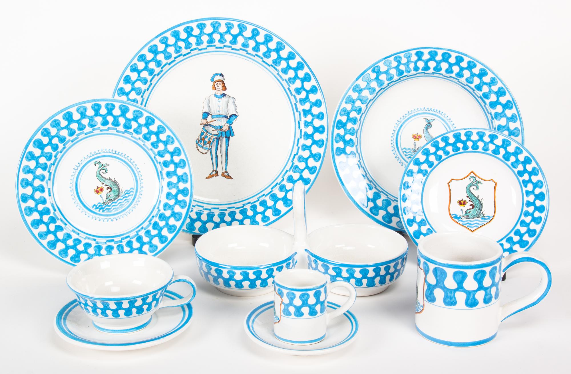 An Assembled Service of Italian Siena Pottery