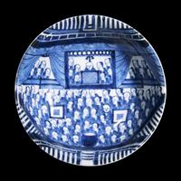 A Blue and White Porcelain "Monks" Bowl, 18th Century or Earlier 十八世紀或更早 青花羅漢圖盌