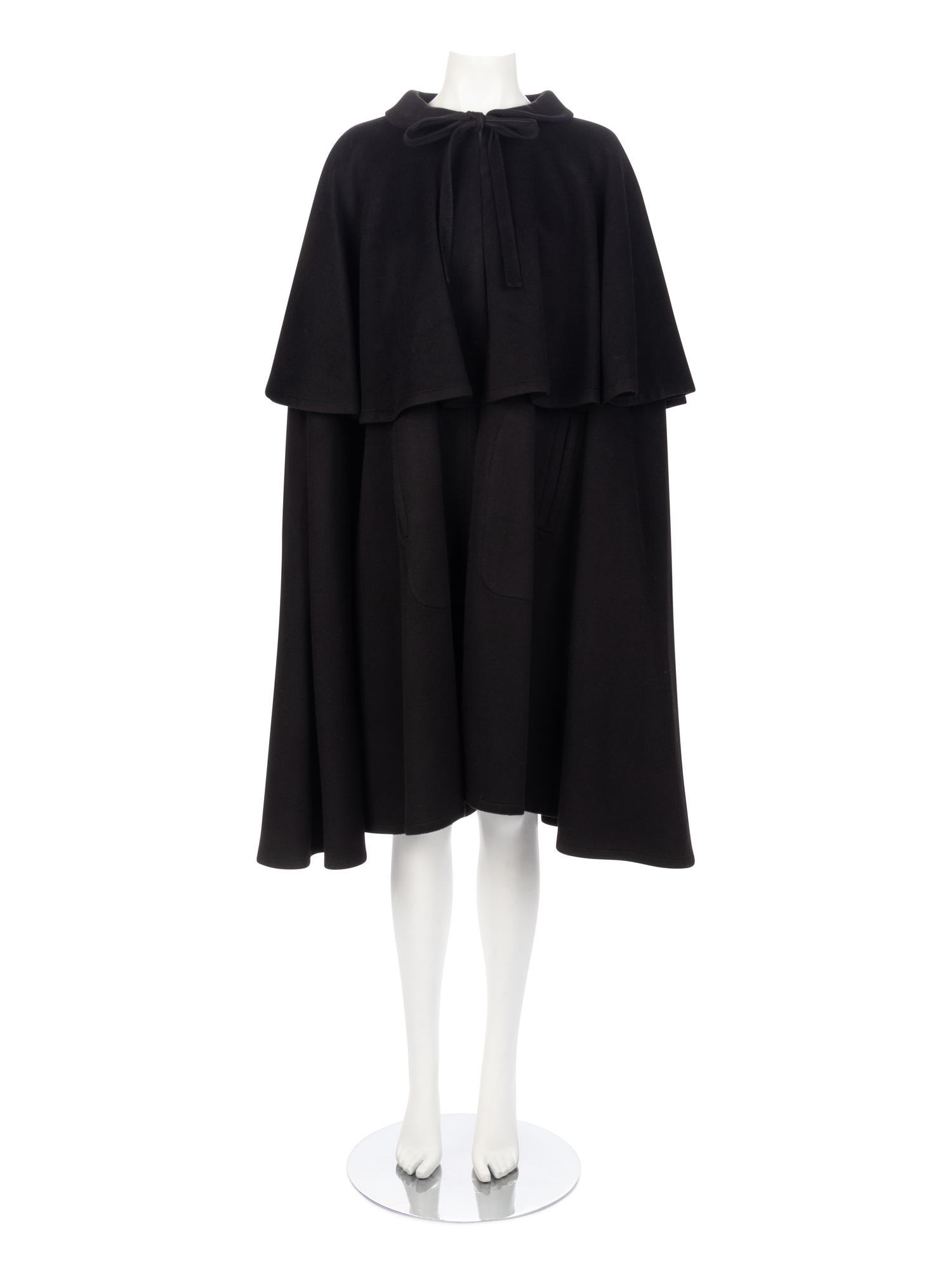 Yves Saint Laurent Rive Gauche Black Cape, 1980-90s