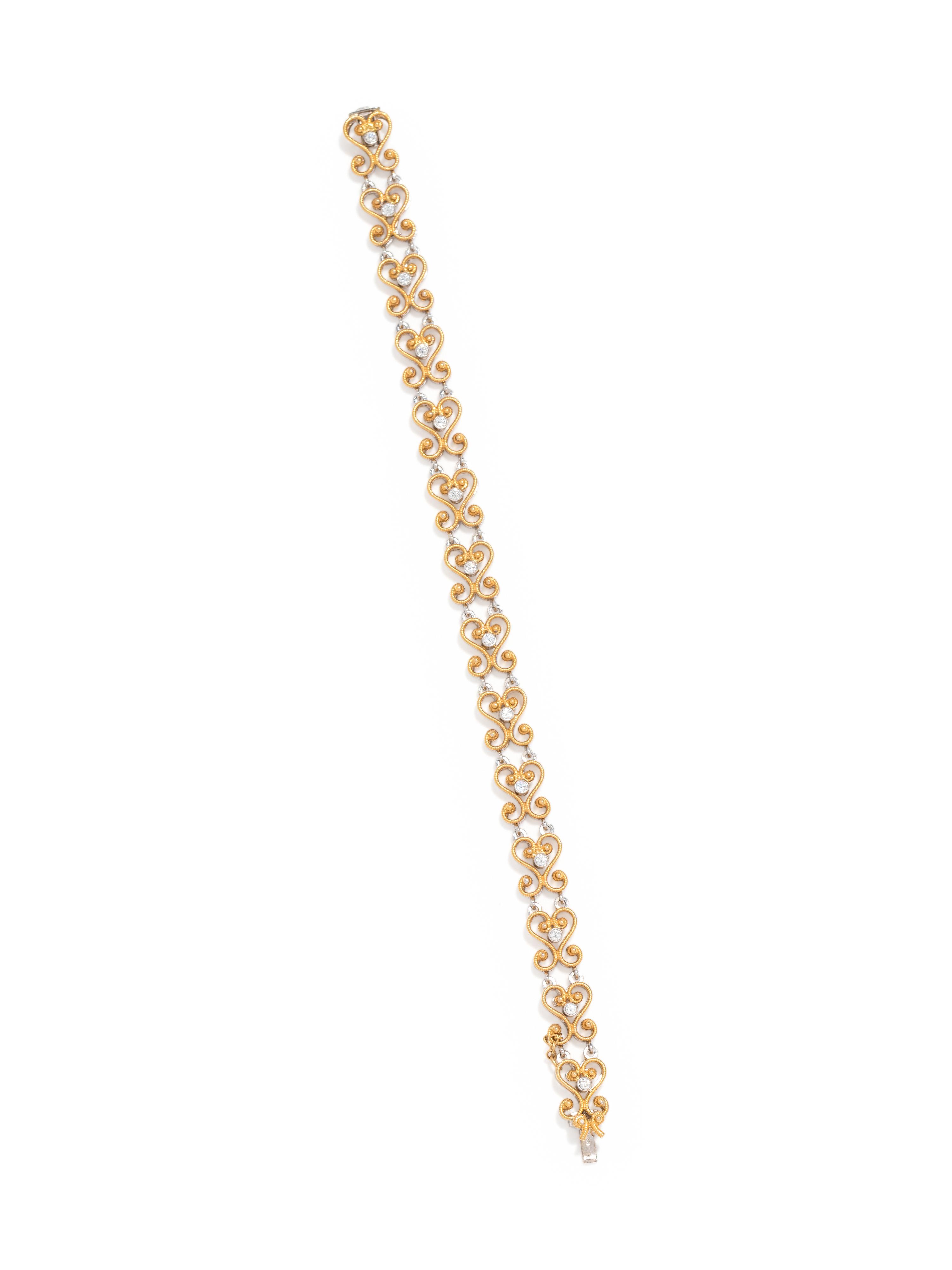 BICOLOR GOLD AND DIAMOND BRACELET