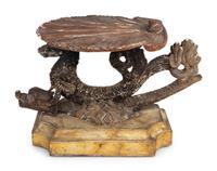 An Unusual Italian Silvered and Polychromed Grotto Low Table — 19TH CENTURY