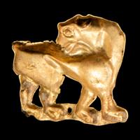 A Eurasian Electrum Feline Appliqué