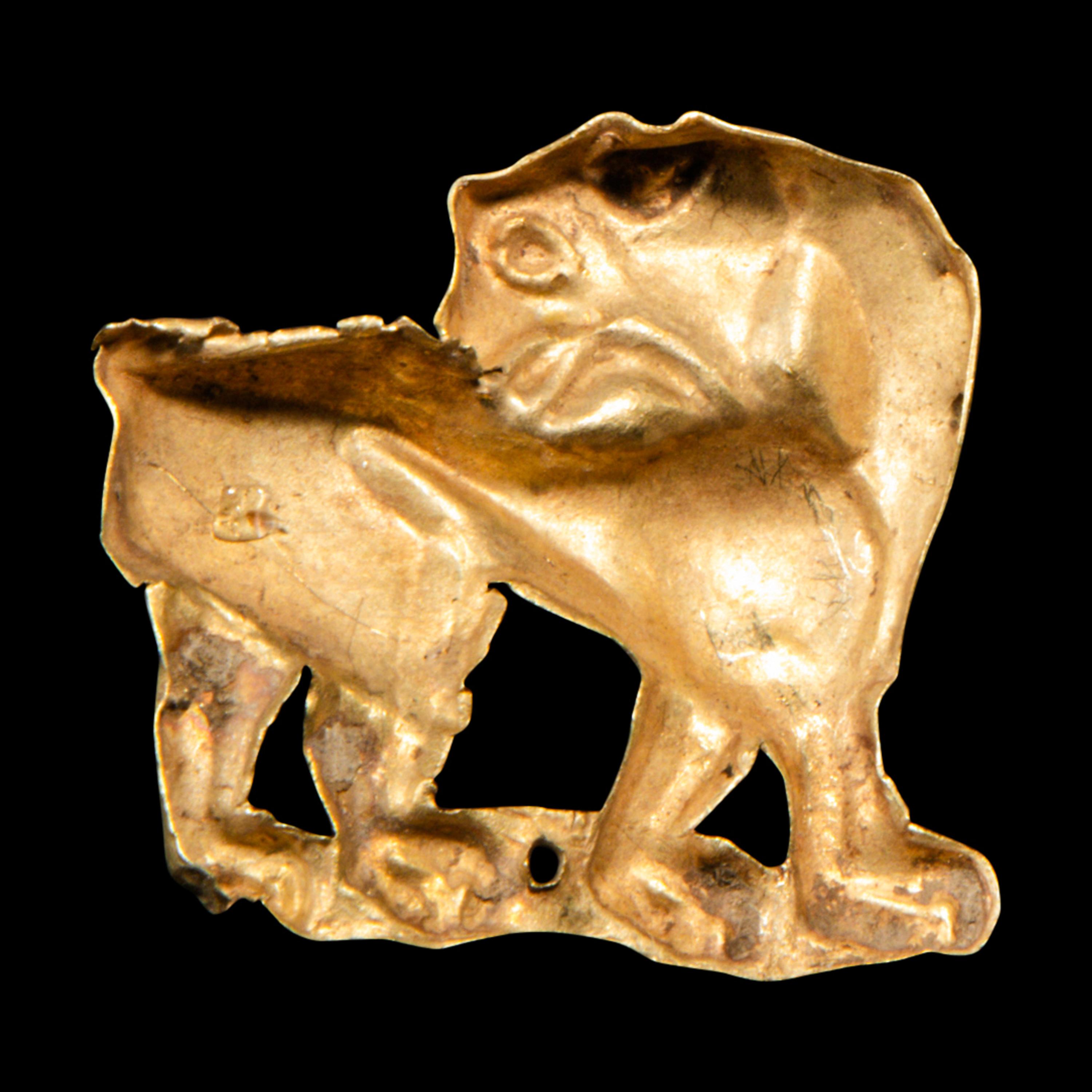 A Eurasian Electrum Feline Appliqué