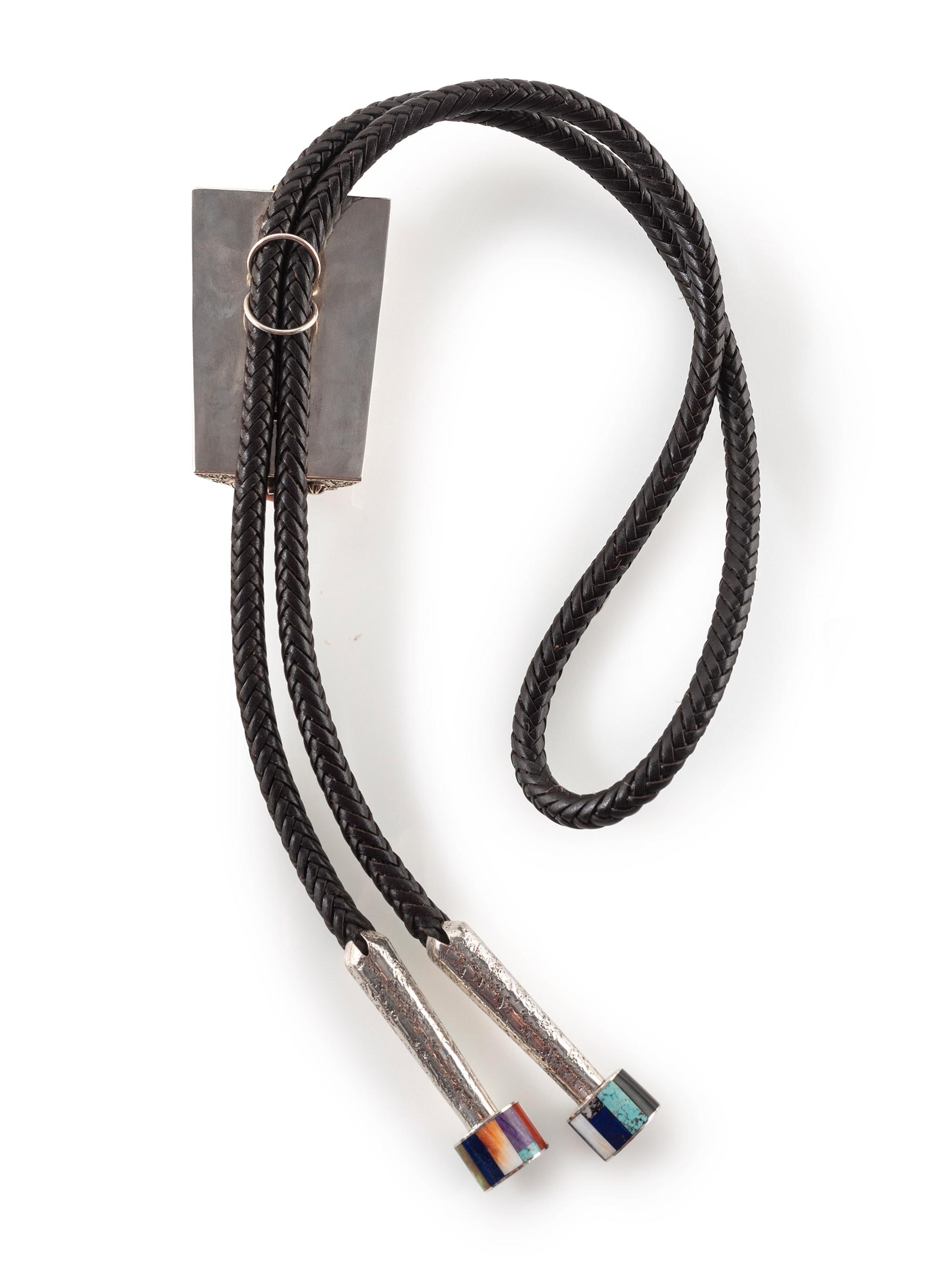 Sterling Silver and Mosaic Inlay Bolo Tie