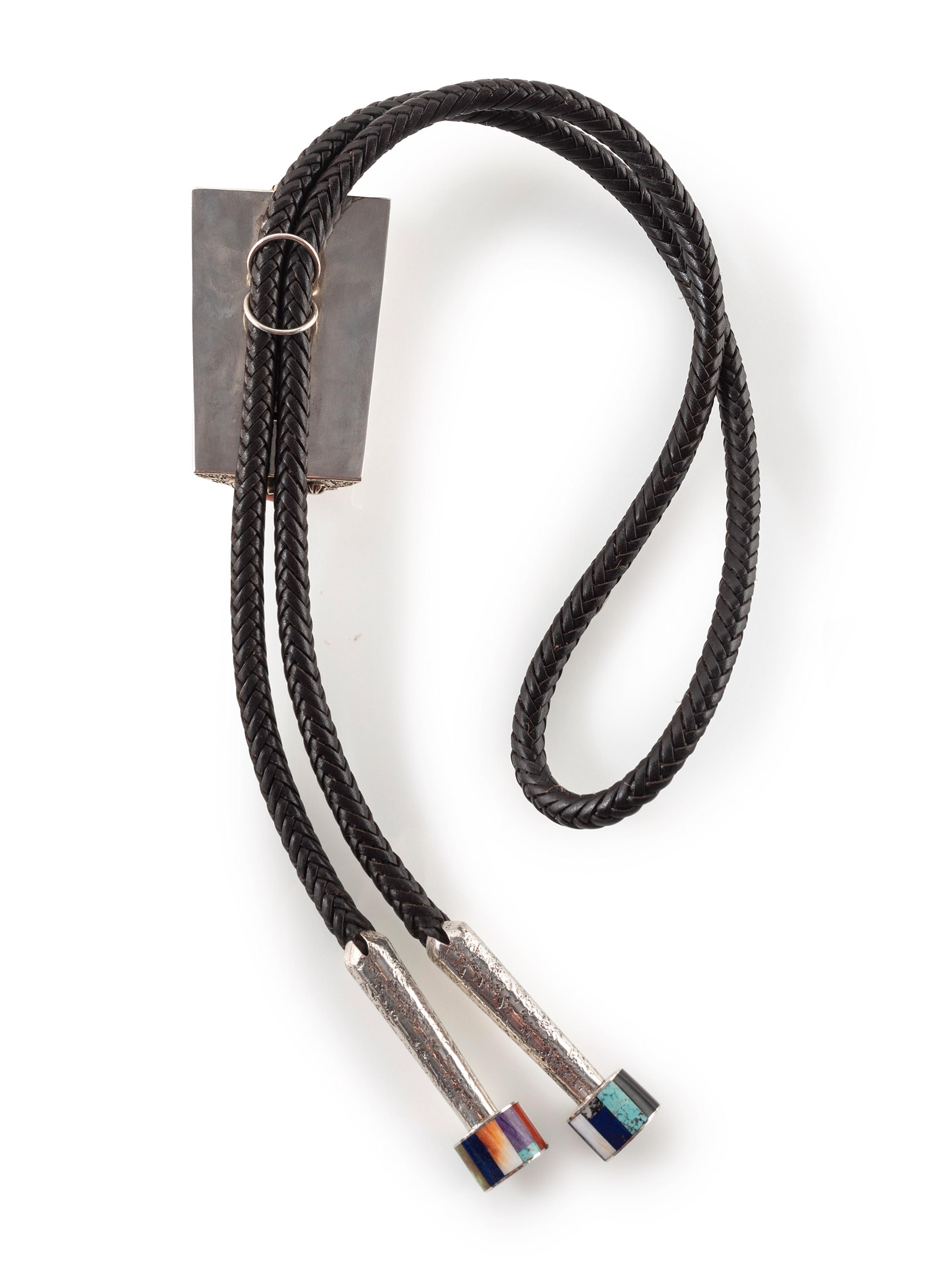 Sterling Silver and Mosaic Inlay Bolo Tie