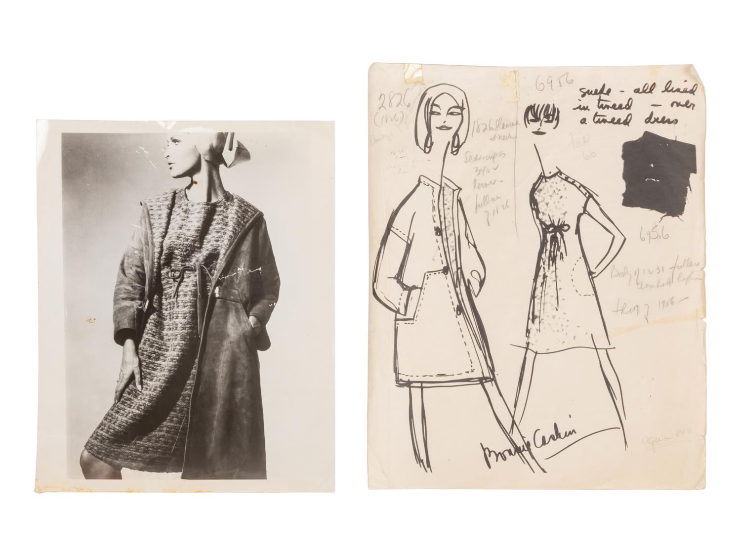Bonnie Cashin Coat, Dress, Belt, Sketch, Photo, Pattern, 1960s