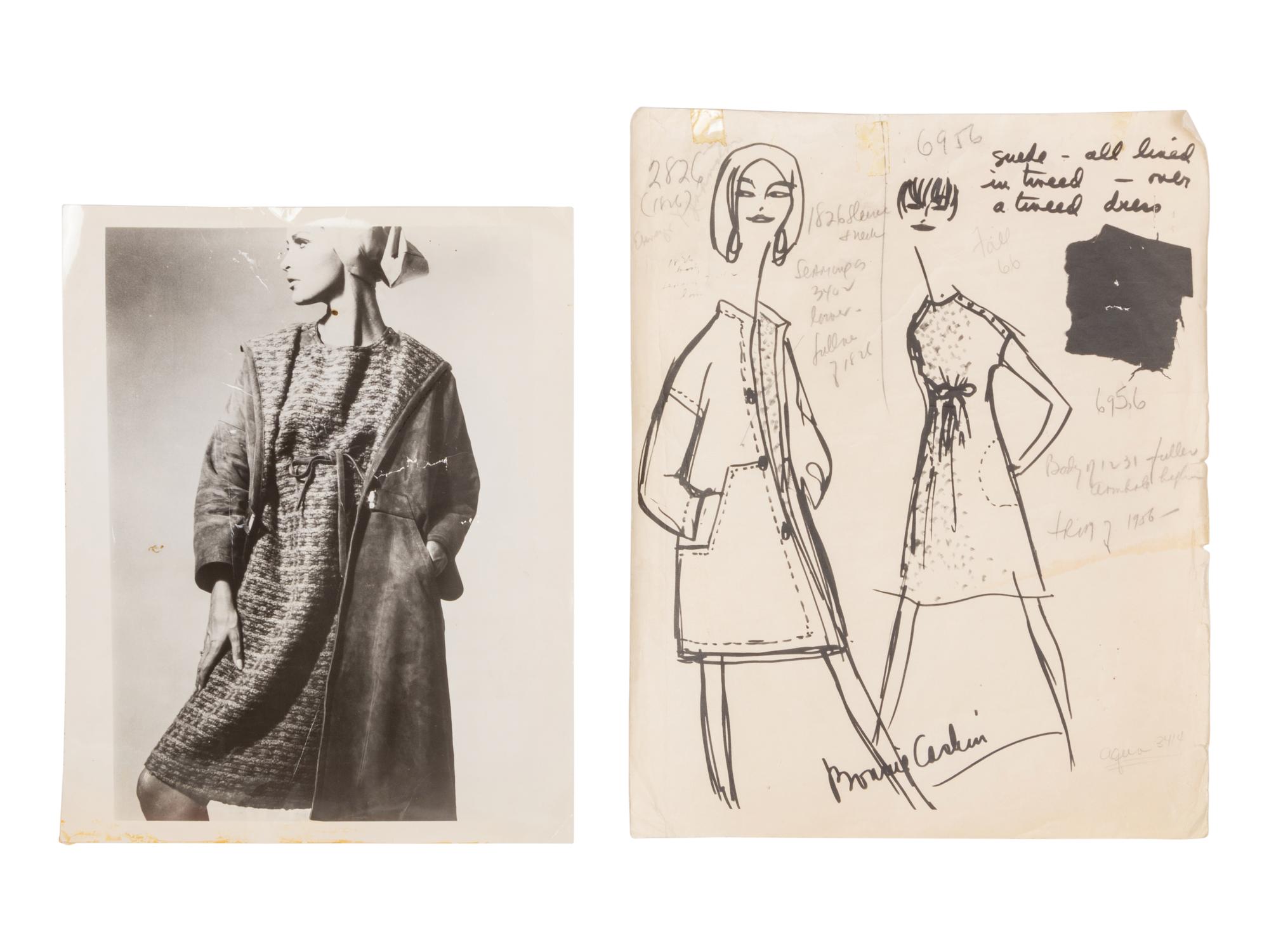 Bonnie Cashin Coat, Dress, Belt, Sketch, Photo, Pattern, 1960s