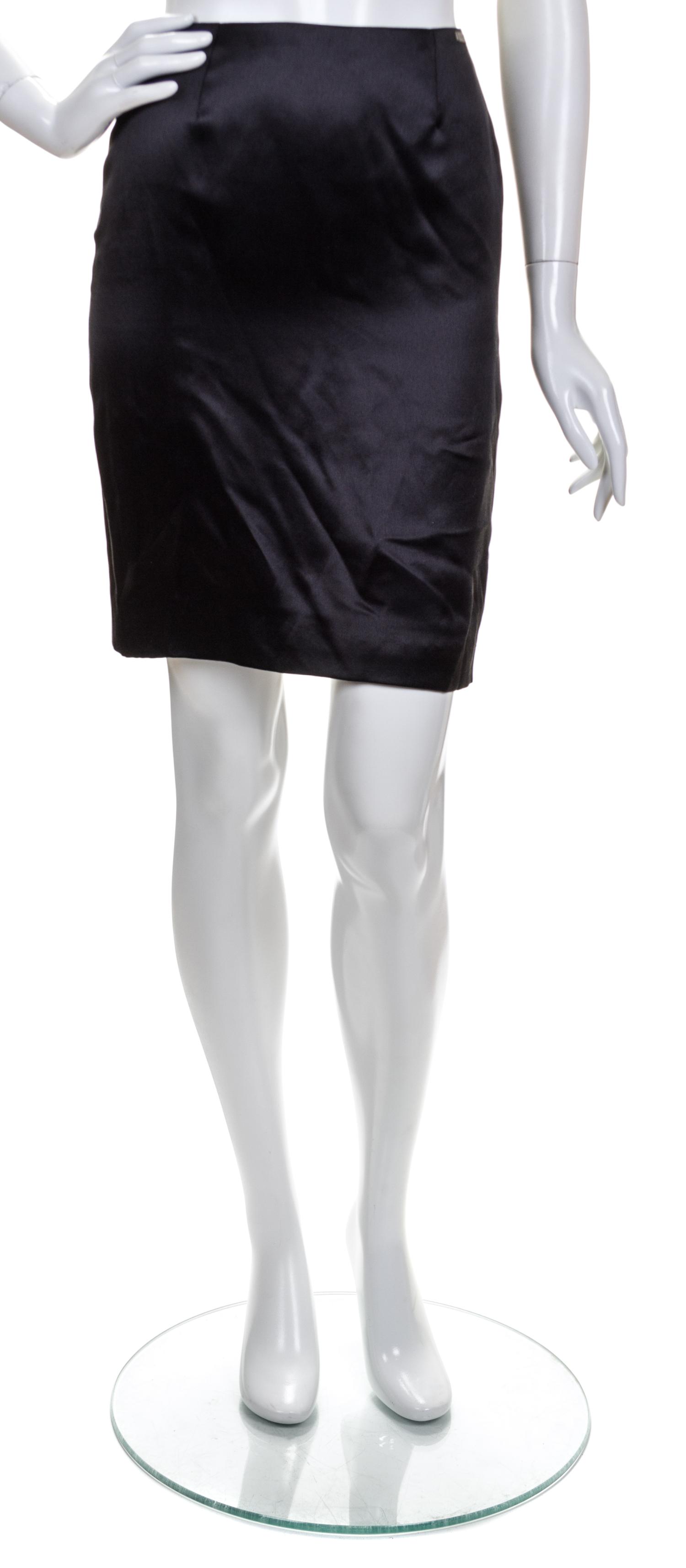 A Chanel Black Silk Evening Suit, Size 36.