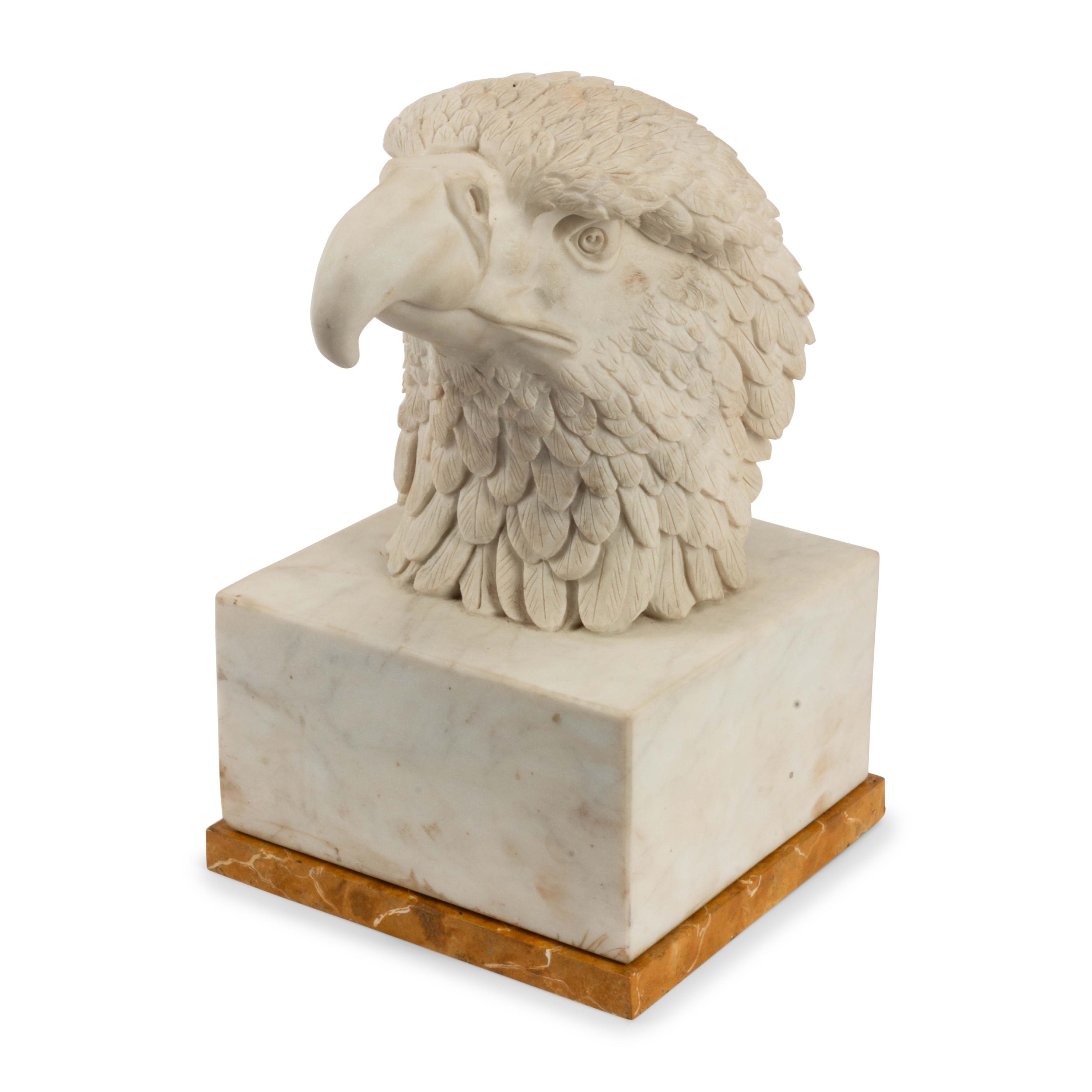 An Italian Carved Marble Figure of an Eagle Head