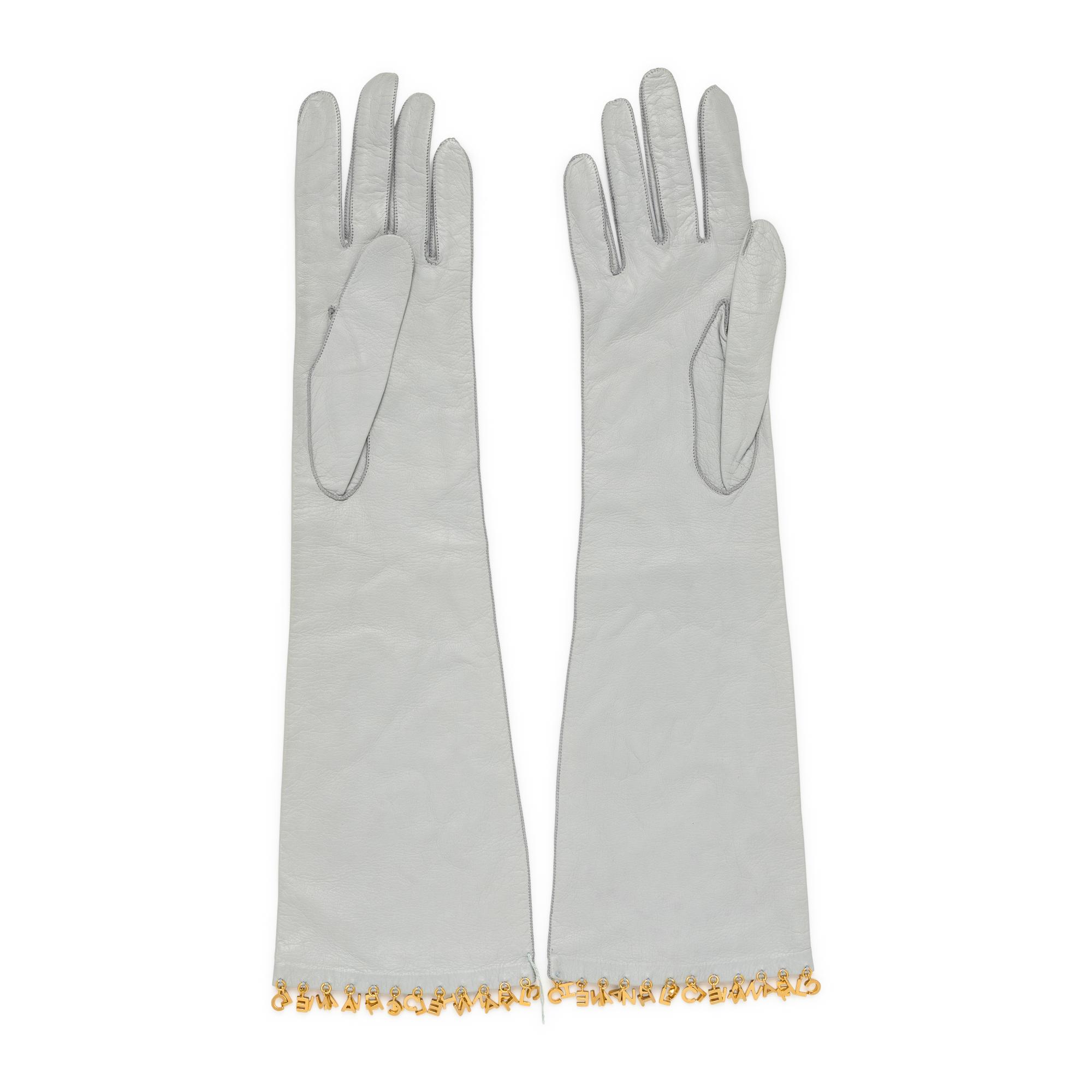 Chanel, Kidskin Letter Charm Gloves