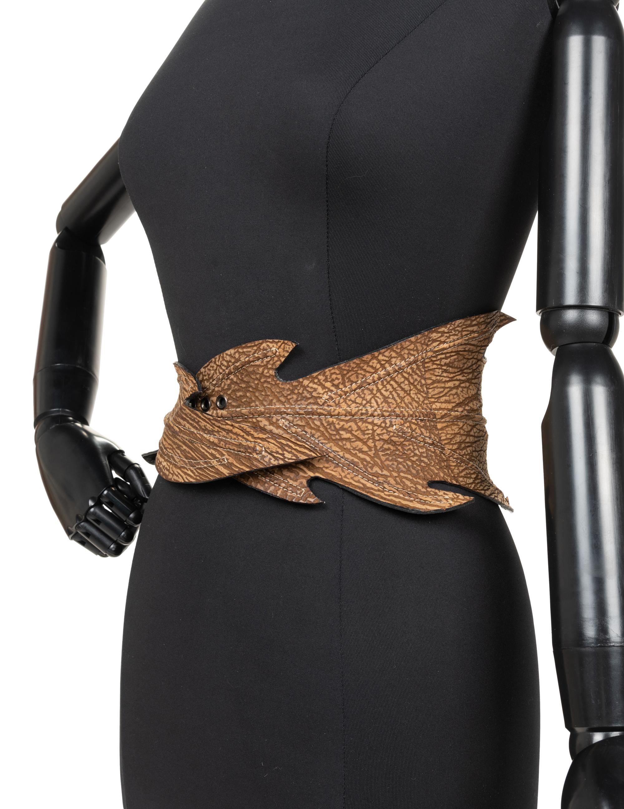 Alaïa Leaf-Shaped Leather Belt, 1980-90s