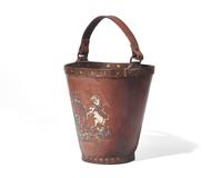 An English Copper-Mounted Leather Fire Bucket