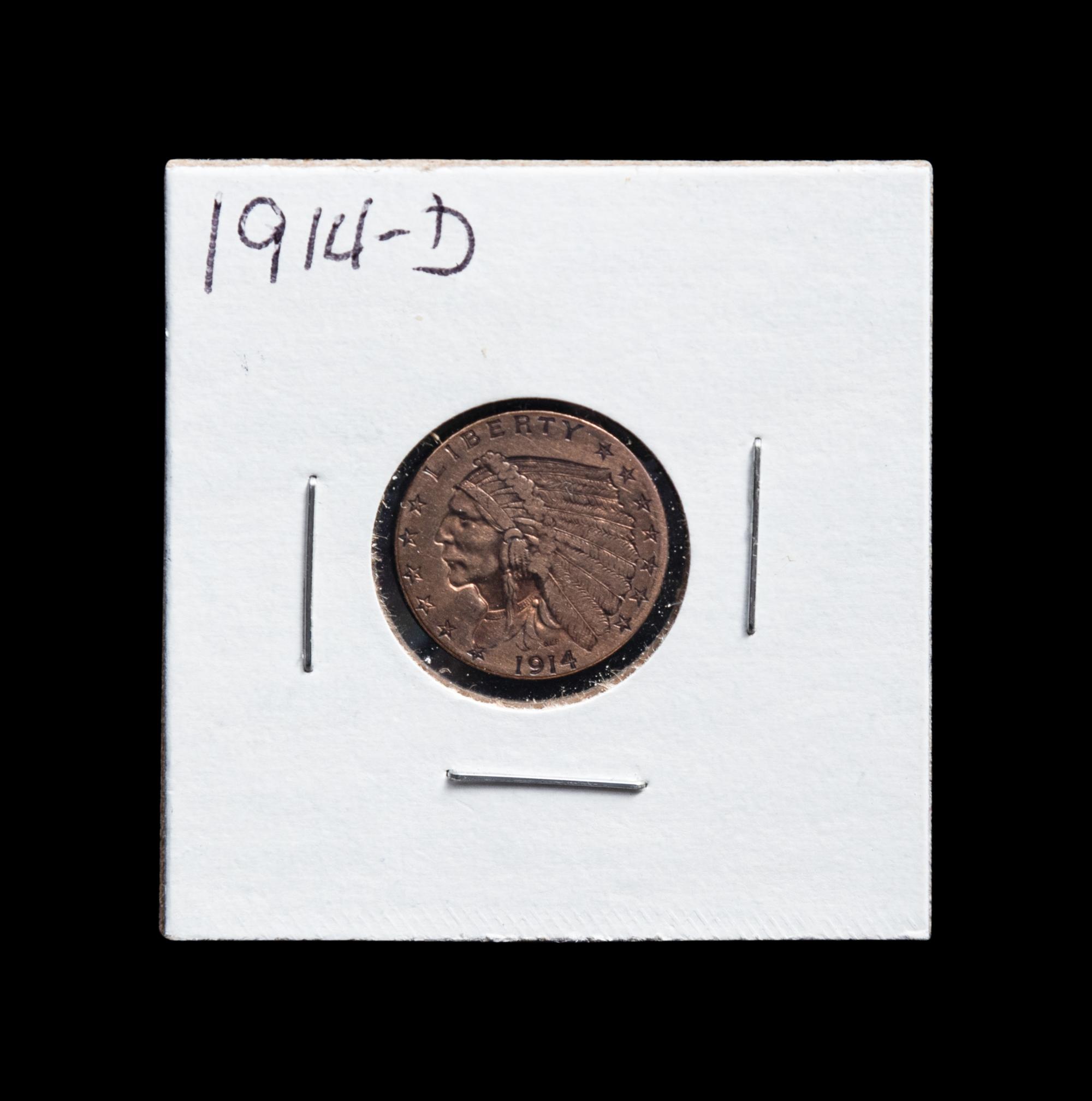 A 1914-D Indian Head $2.50 Gold Coin
