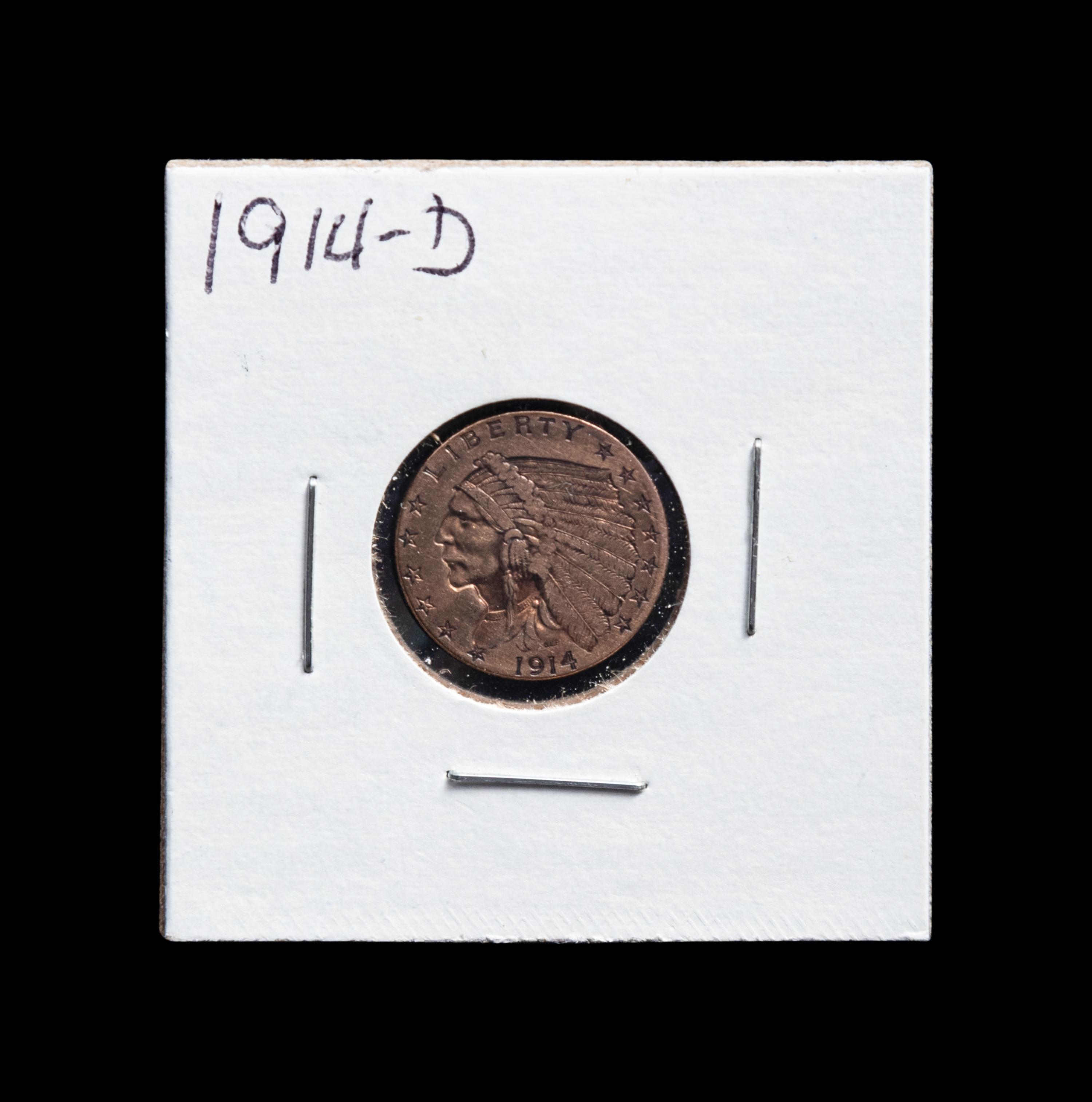 A 1914-D Indian Head $2.50 Gold Coin