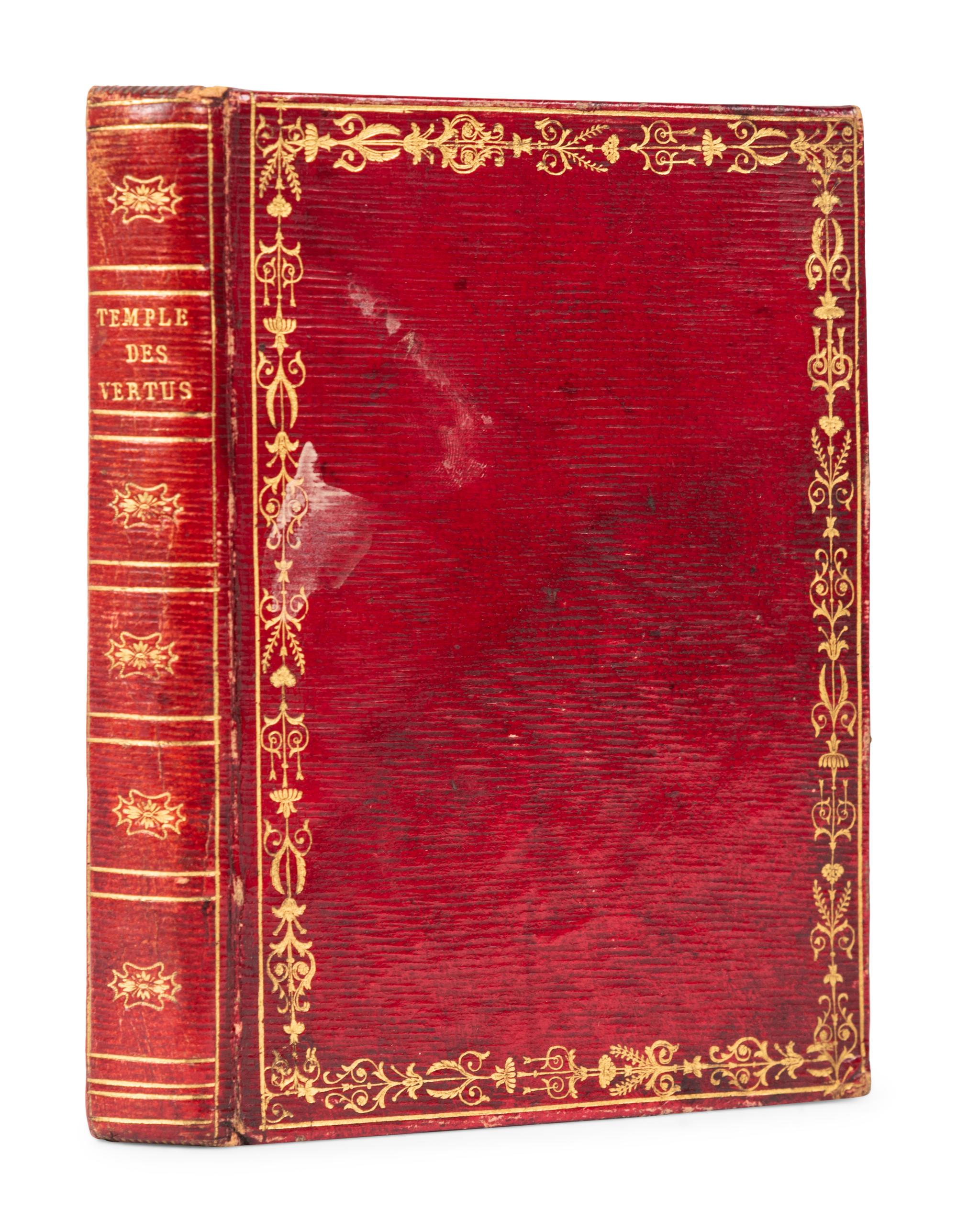 [FORE-EDGE PAINTING]. Le Temple des Vertus et des Graces ou Recueil . Paris: Chez Rosa, 1818.