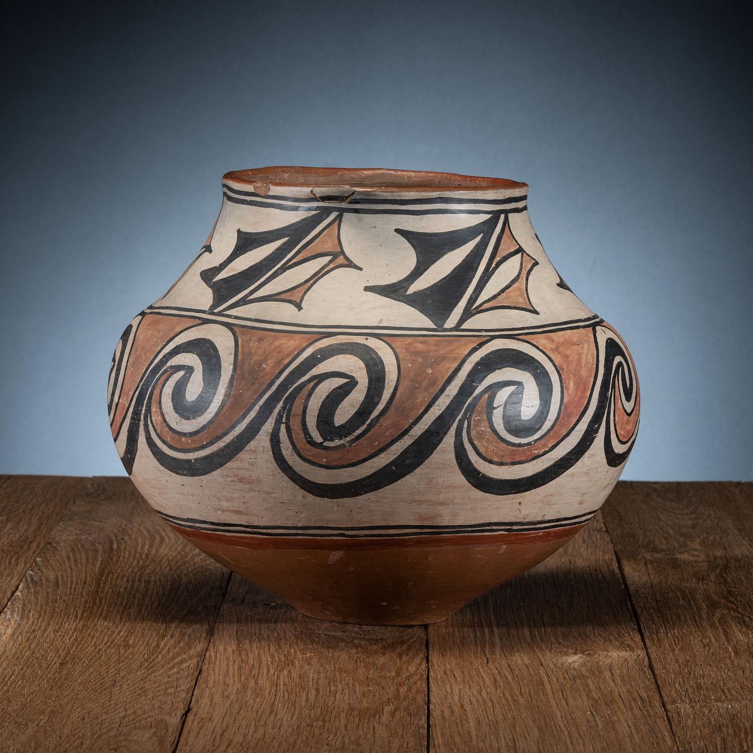 San Ildefonso Polychrome Pottery Jar