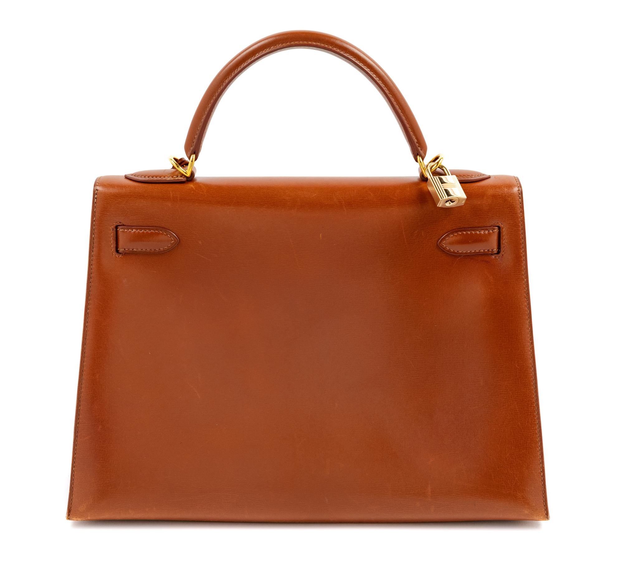 Hermès Brown Sellier 32cm Kelly Handbag, 2001