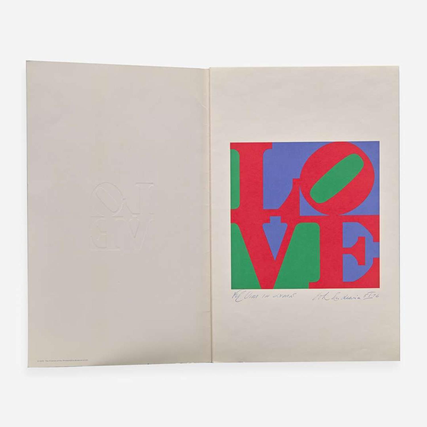 Robert Indiana (American, 1928-2018) The Philadelphia Love (with Poetry: Wherefore The Punctuation of the Heart)