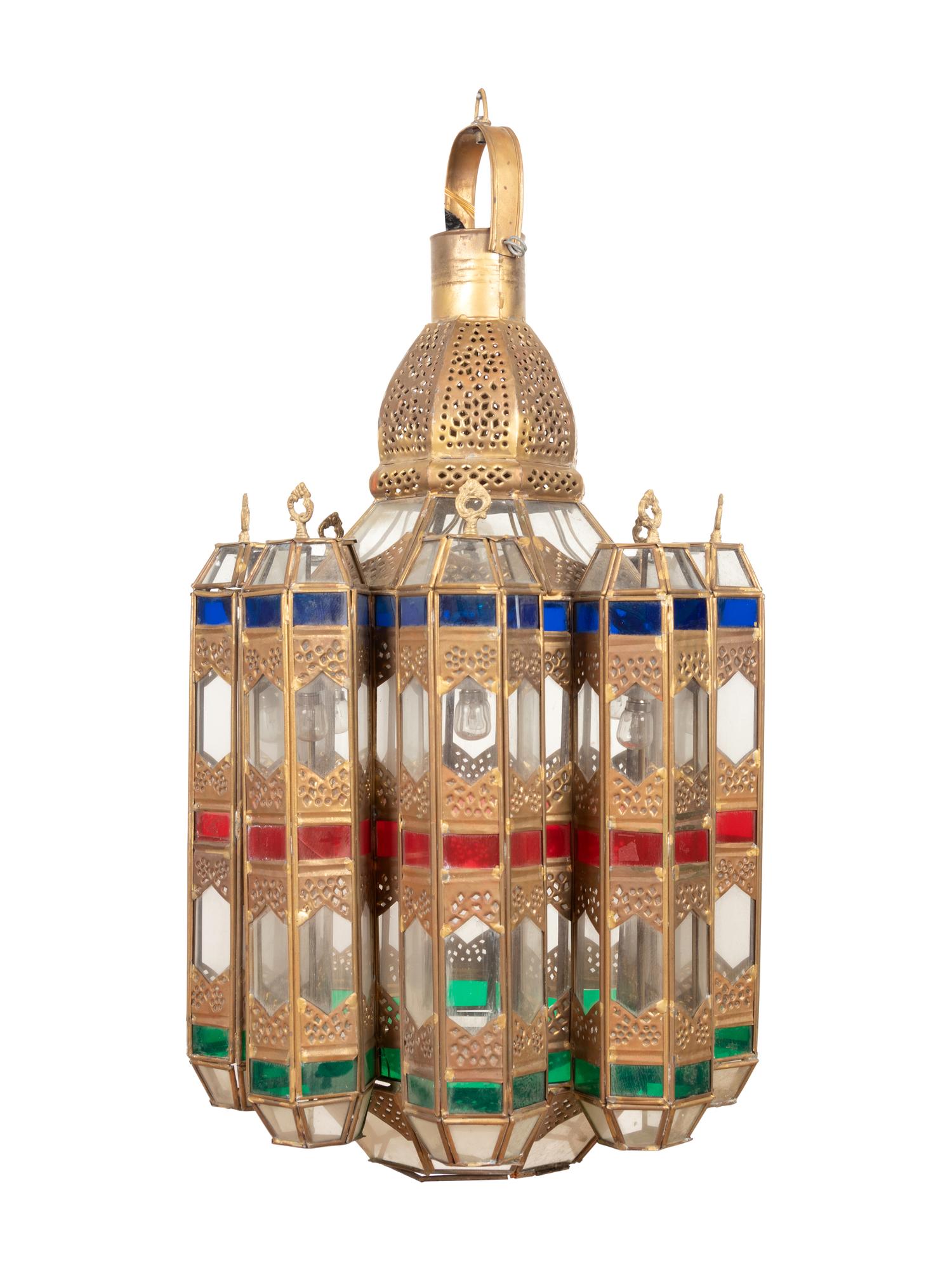 A Group of Three Syrian Brass Lanterns