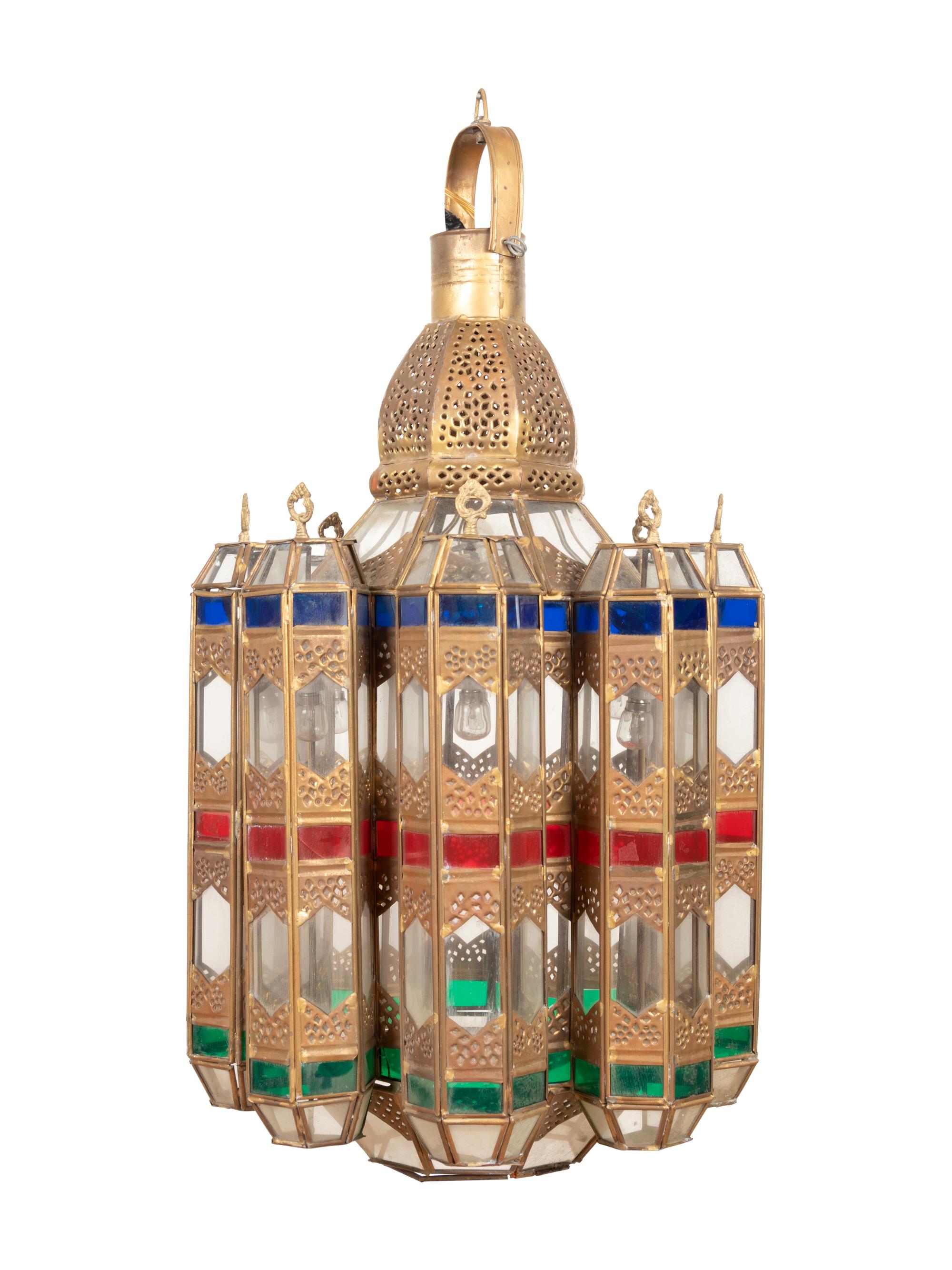 A Group of Three Syrian Brass Lanterns