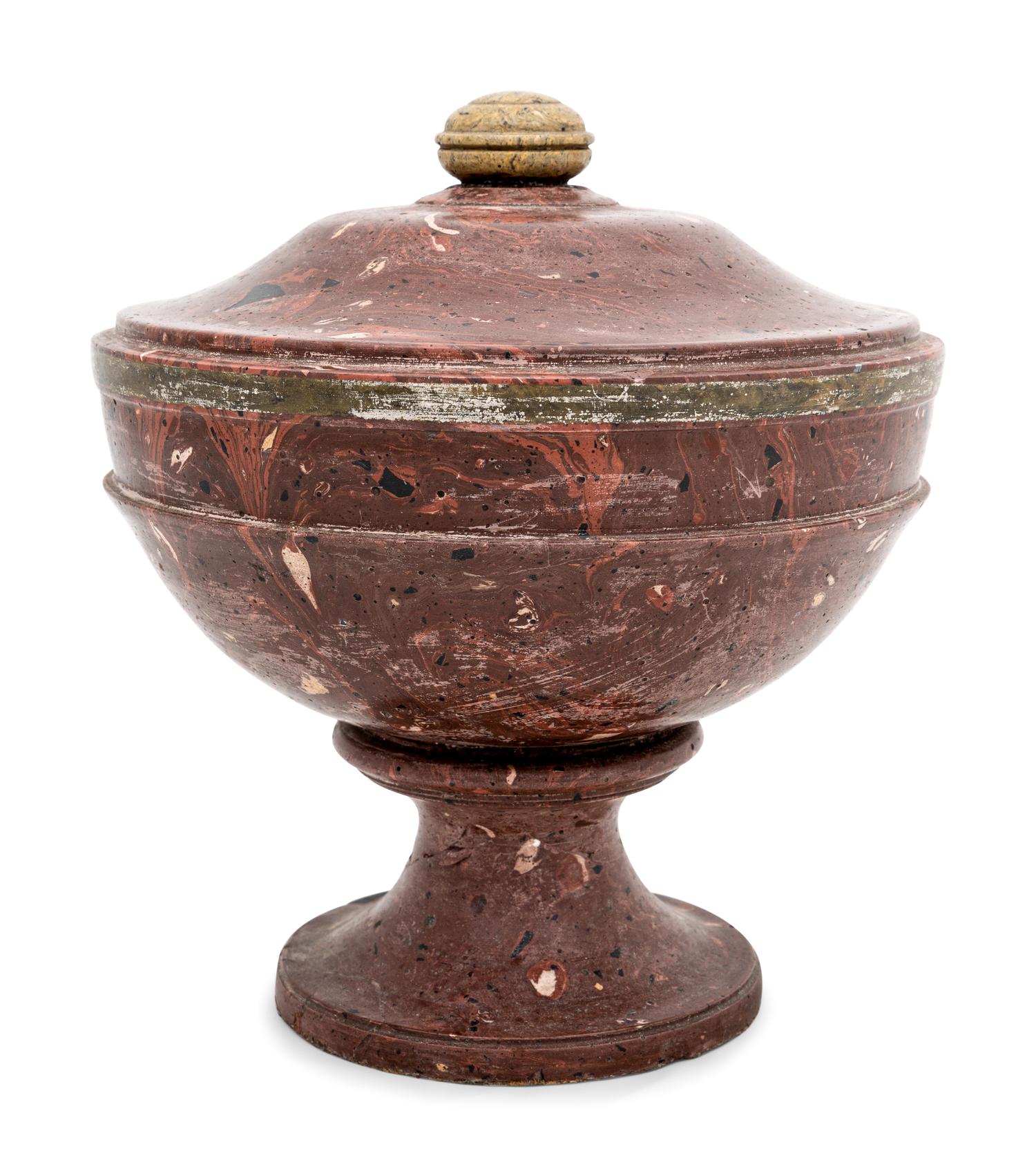 An Italian Scagliola Covered Urn