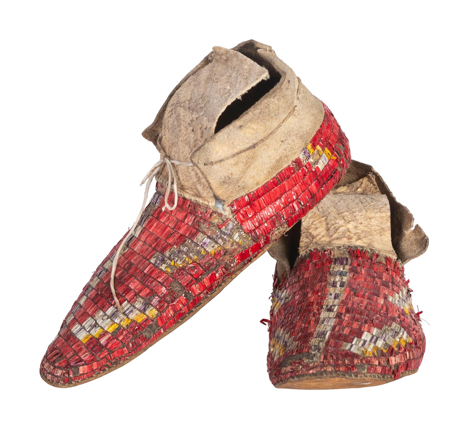 Sioux Quilled Hide Moccasins