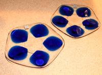 Two Lalique Oyster Plates. Width 8 inches.