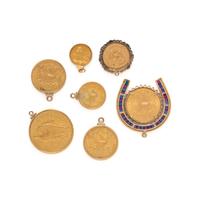 COLLECTION OF COIN PENDANTS
