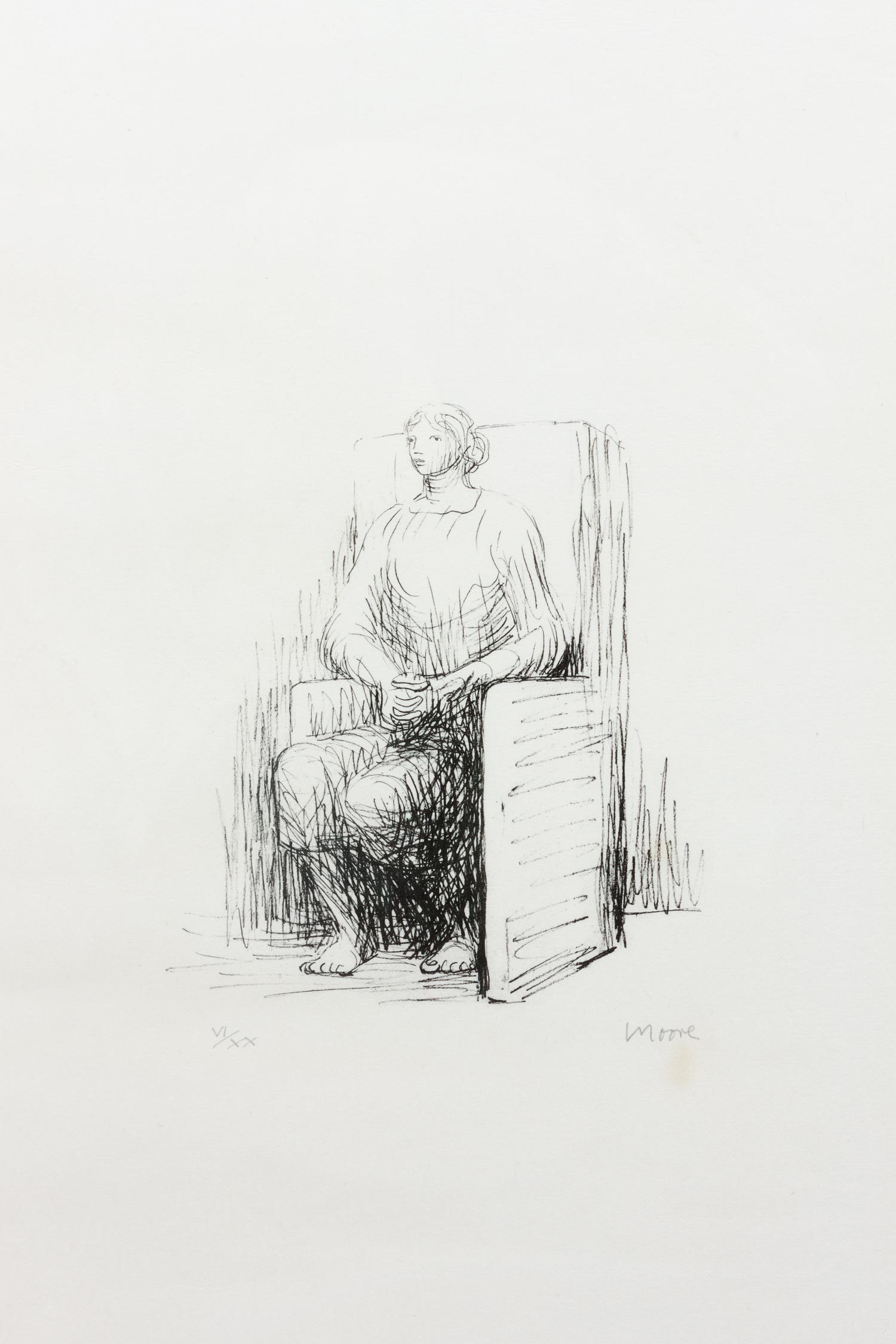 Henry Moore, (British, 1898-1986), Seated Woman in Armchair, 1973