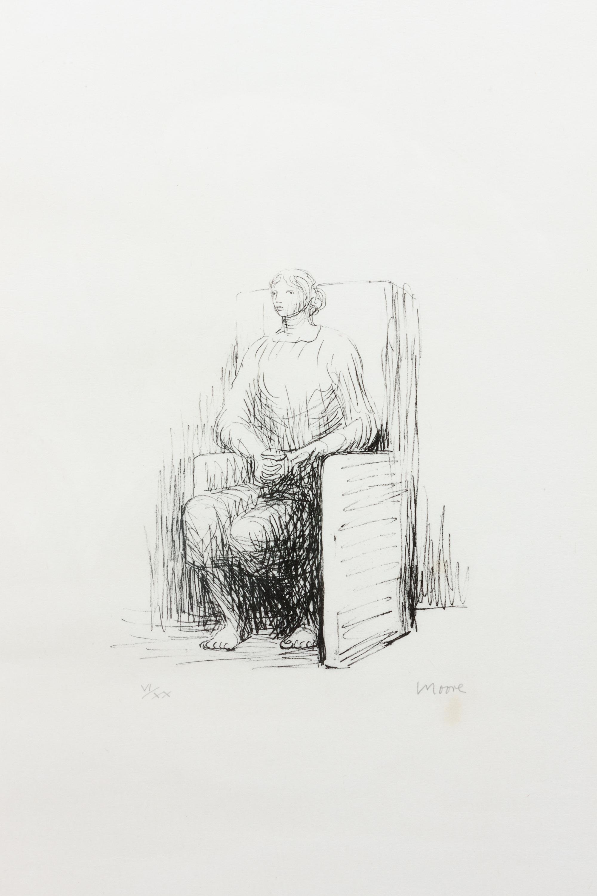 Henry Moore, (British, 1898-1986), Seated Woman in Armchair, 1973