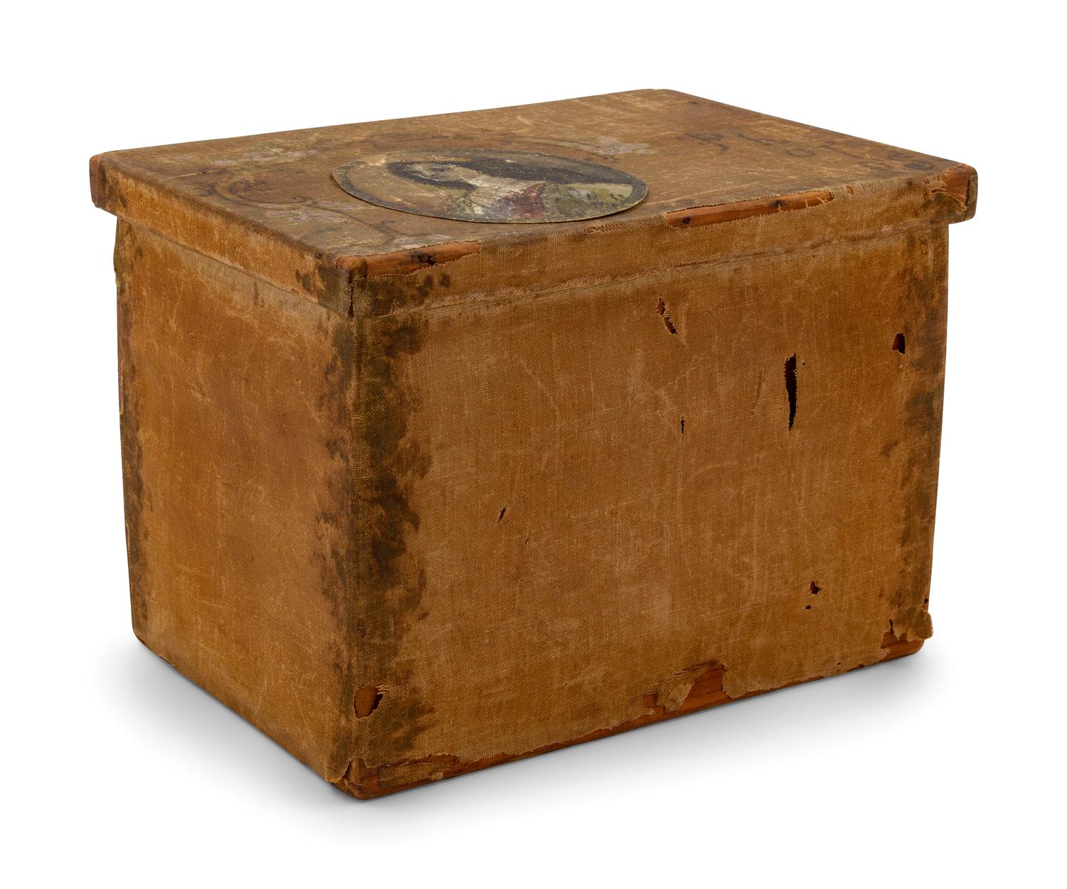 An English Silk Decorated Work Box