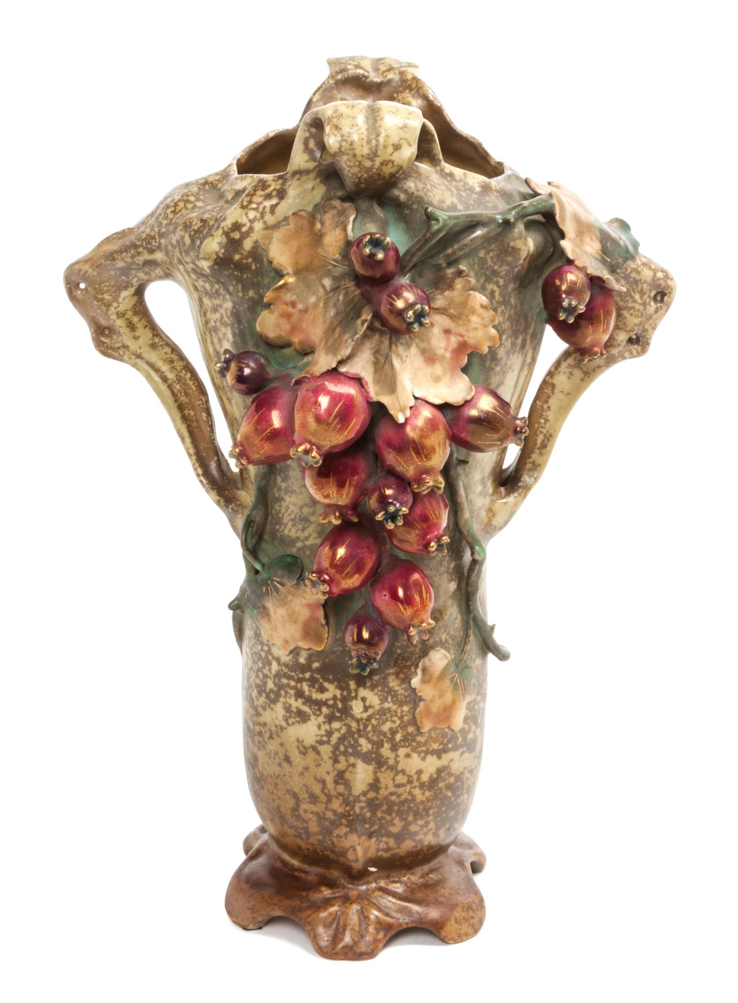 An Amphora Pottery Vase Height 10 inches.