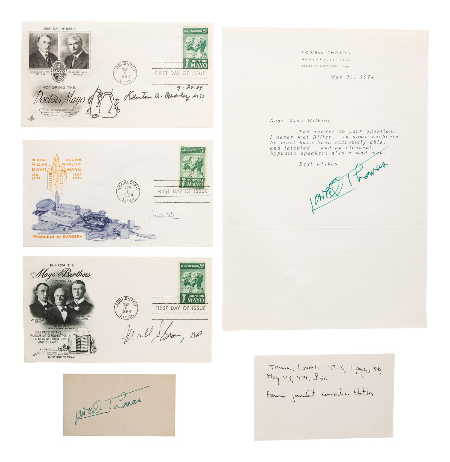 [EXPLORERS]. Autographs of explorers, astronauts, and other pioneers.