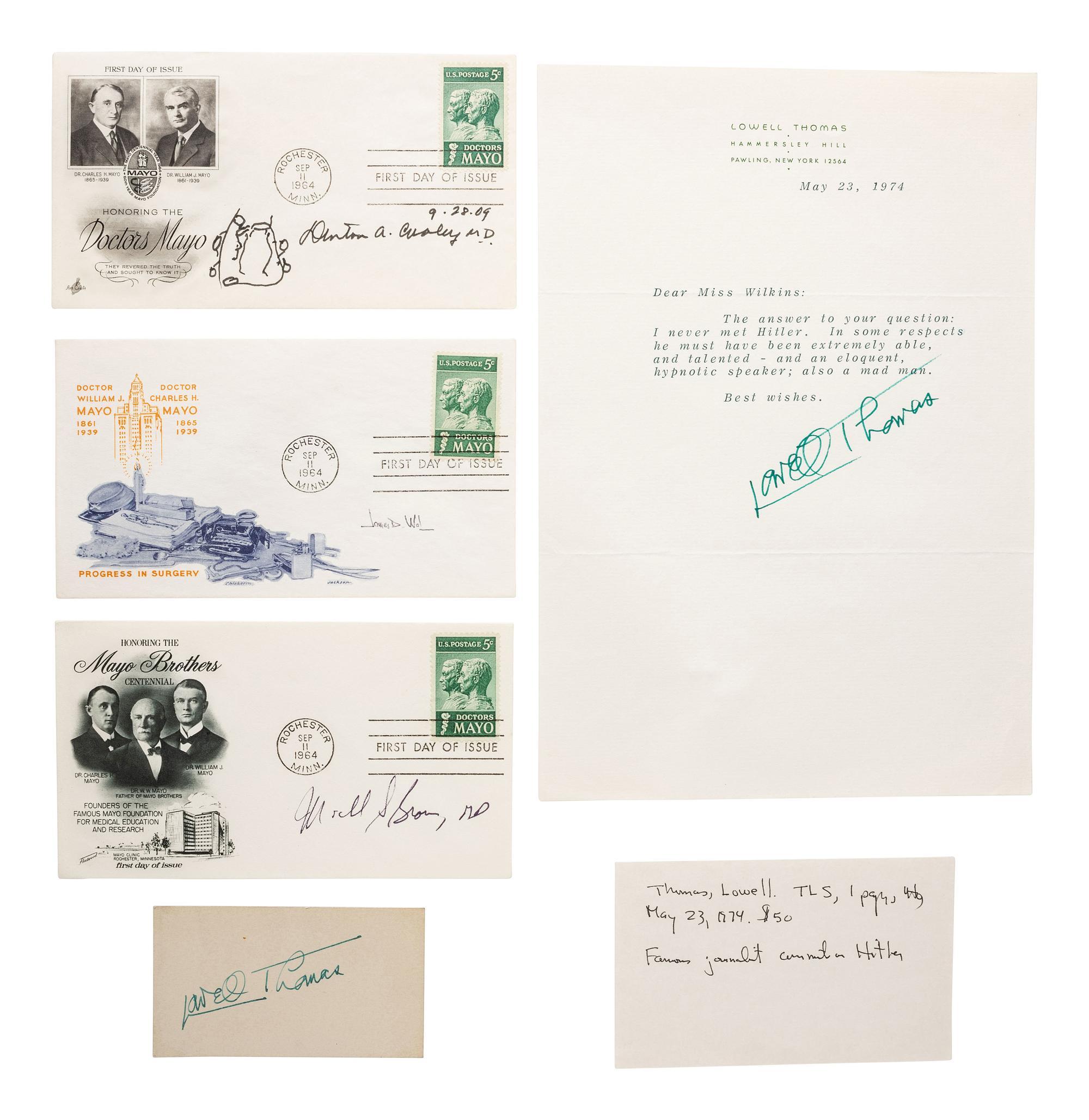 [EXPLORERS]. Autographs of explorers, astronauts, and other pioneers.
