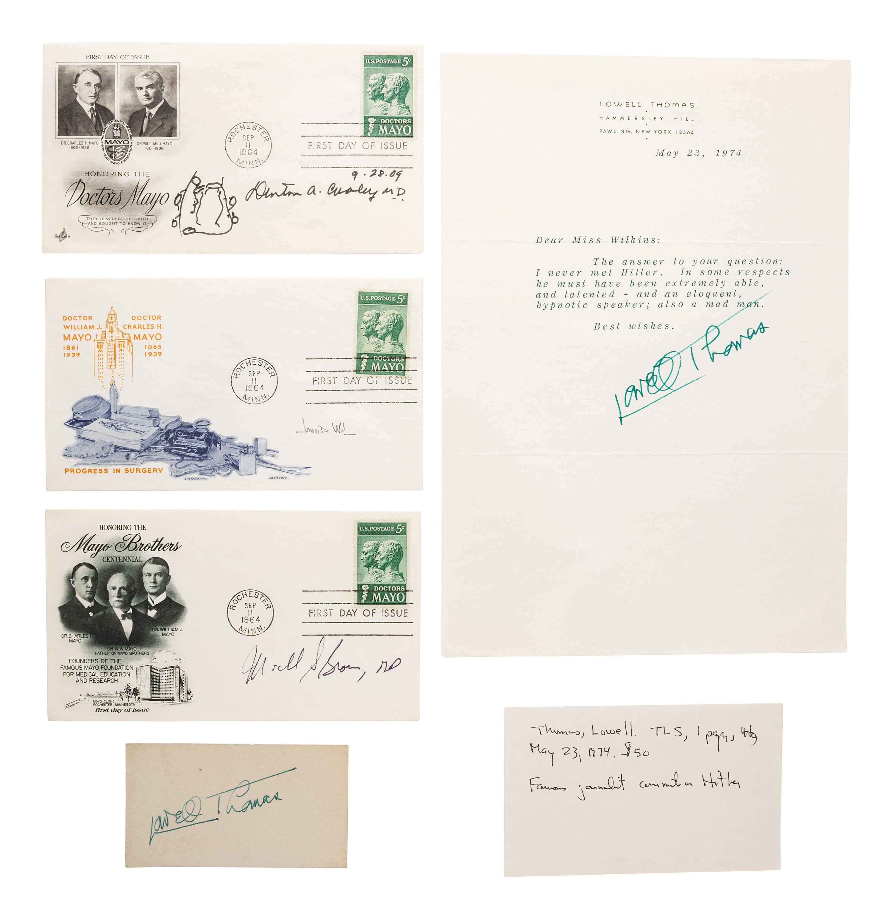[EXPLORERS]. Autographs of explorers, astronauts, and other pioneers.