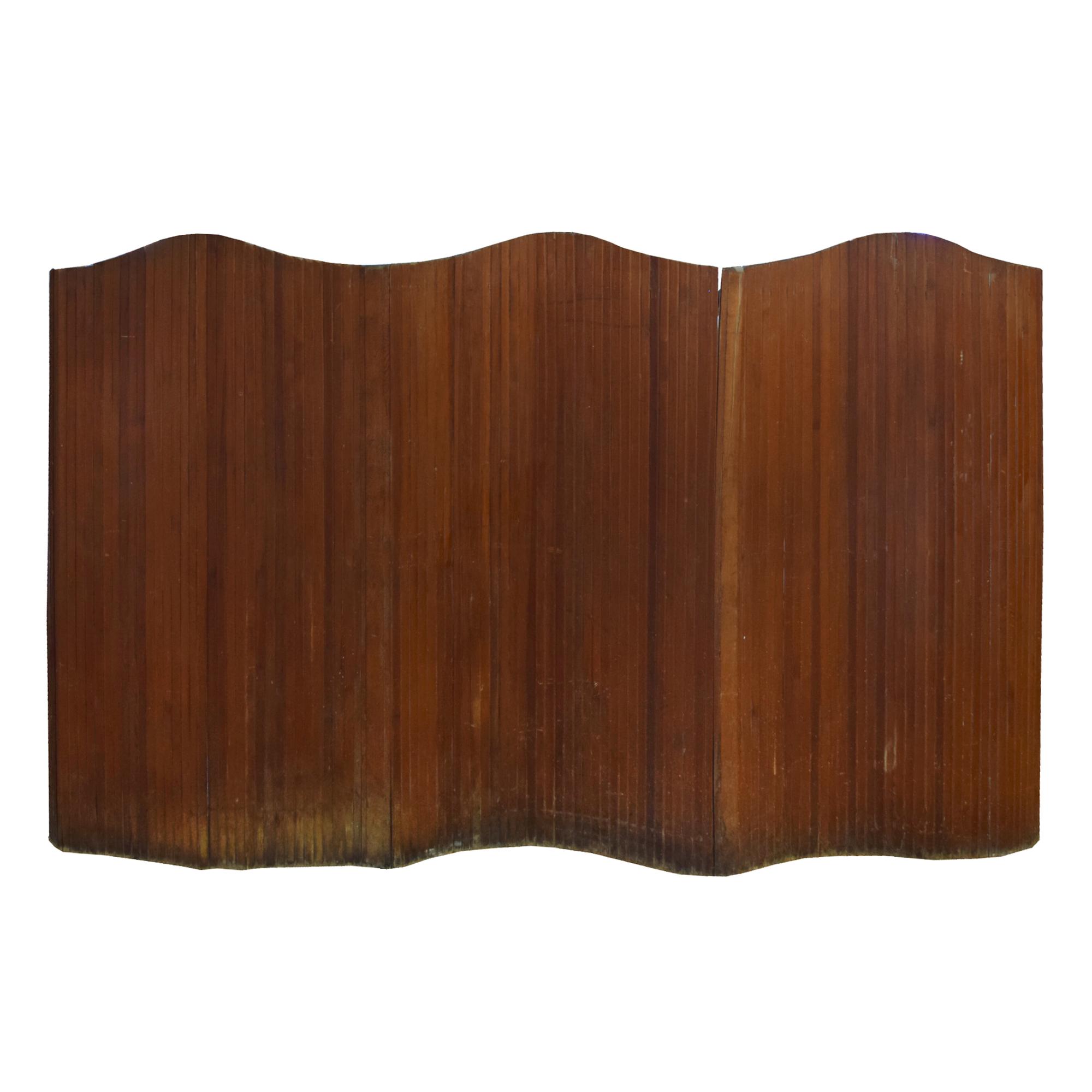 A Rolling Floor Screen or Room Divider 95" W x 1" D x 59" H — France, Mid-20th Century