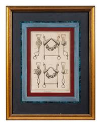 Four Engravings Depicting Horse Spurs, after Louis-Jacques Goussier