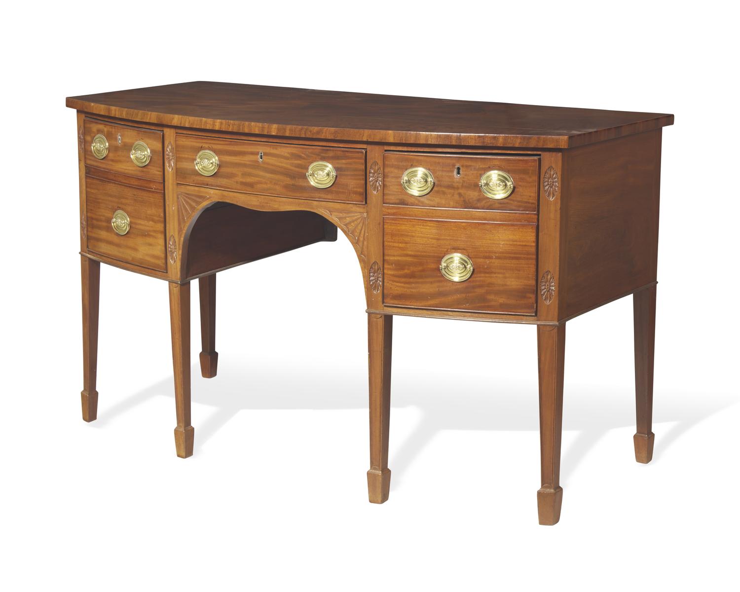 A George III mahogany bowfront sideboard, circa 1790