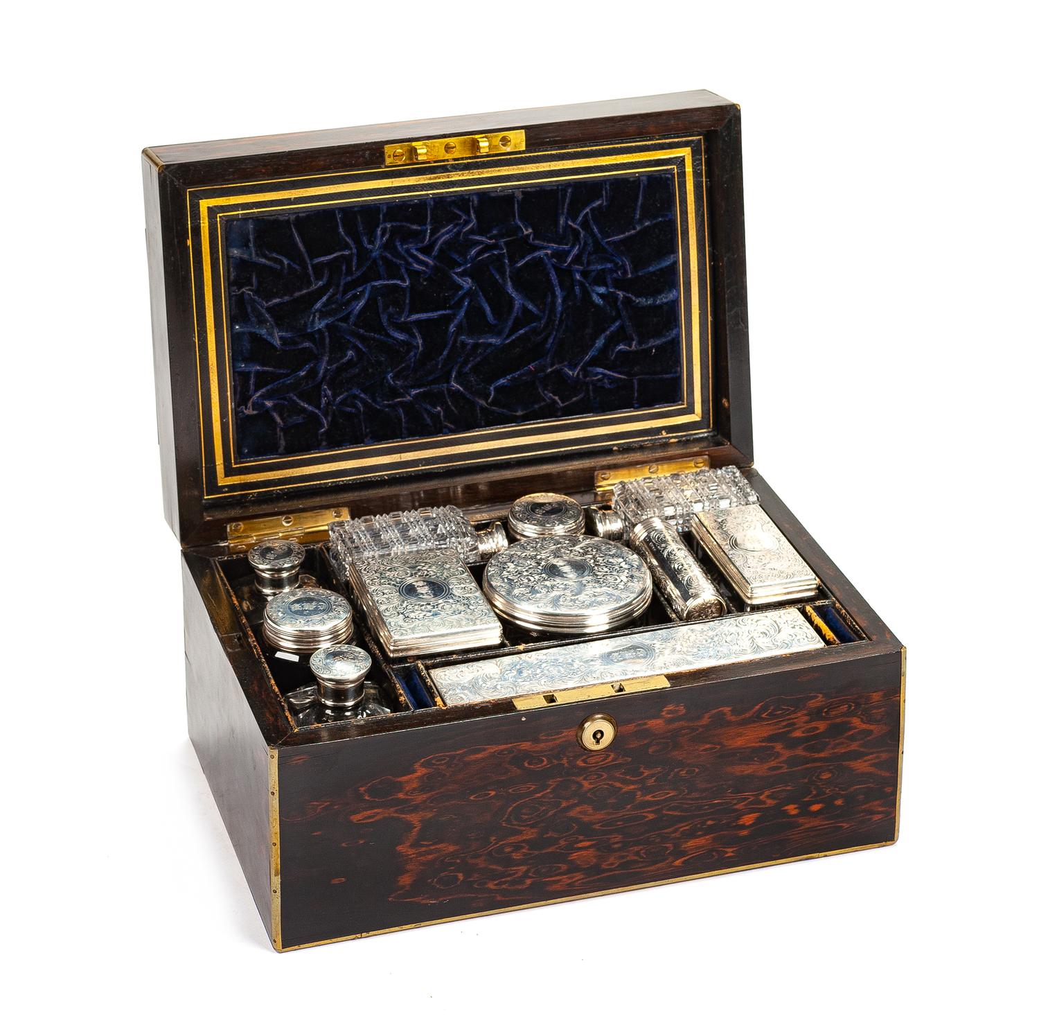 A Regency Style Calamander Vanity Box Width 12 1/4 inches. — FISHER-MAKER, 19TH CENTURY