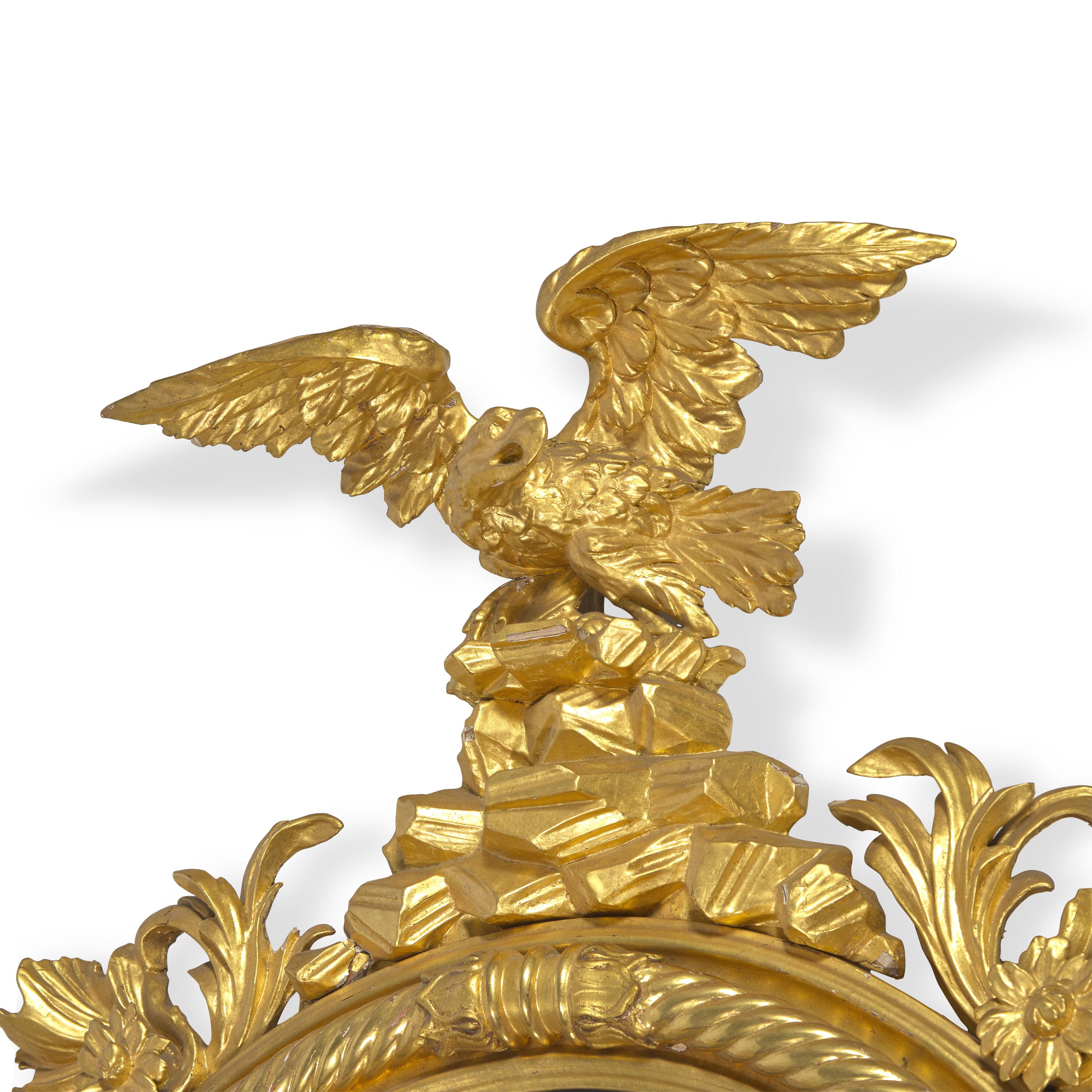 A Large Classical Giltwood Bull's Eye Girandole Mirror