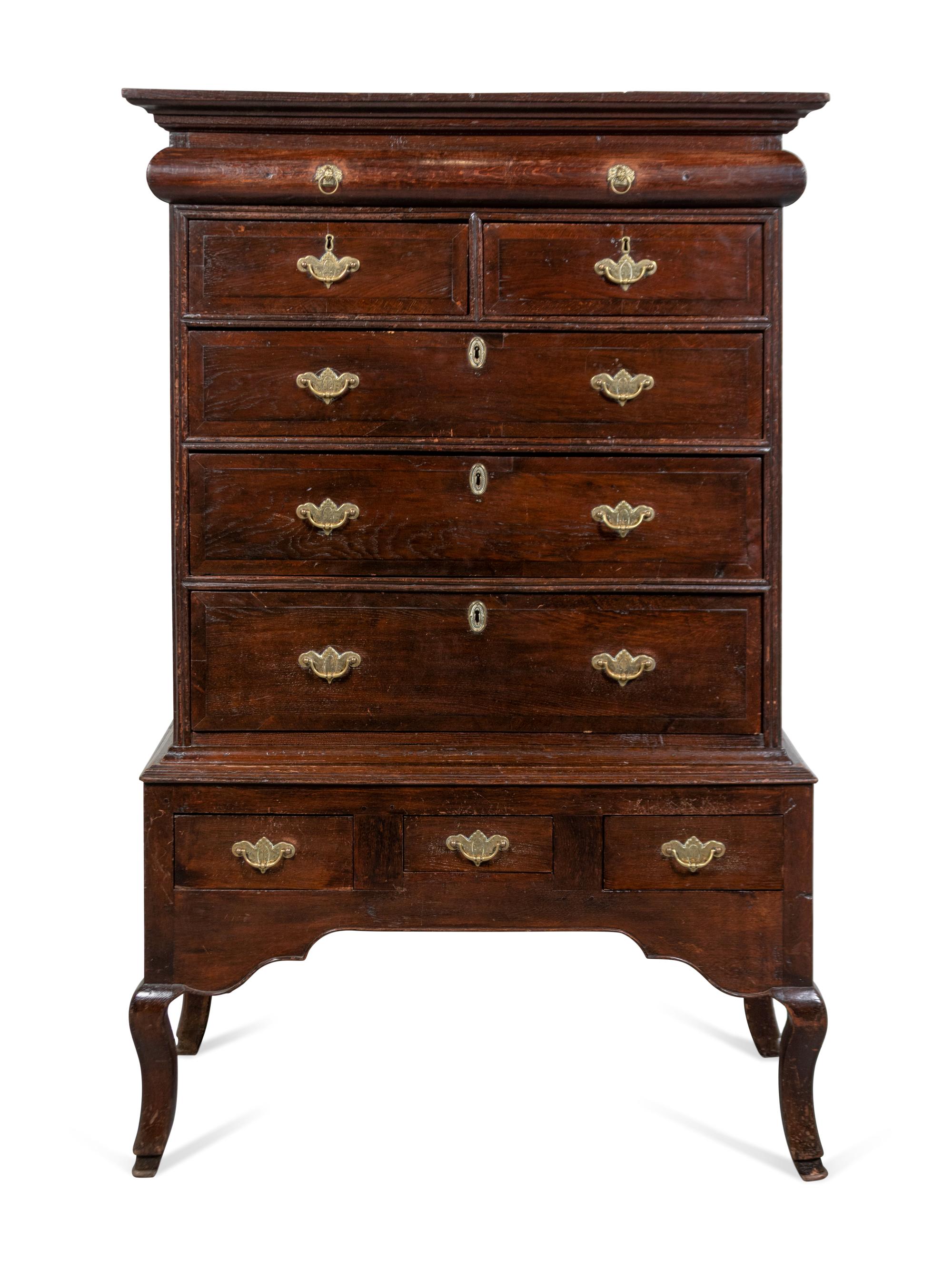 A George II Style Oak Chest on Stand