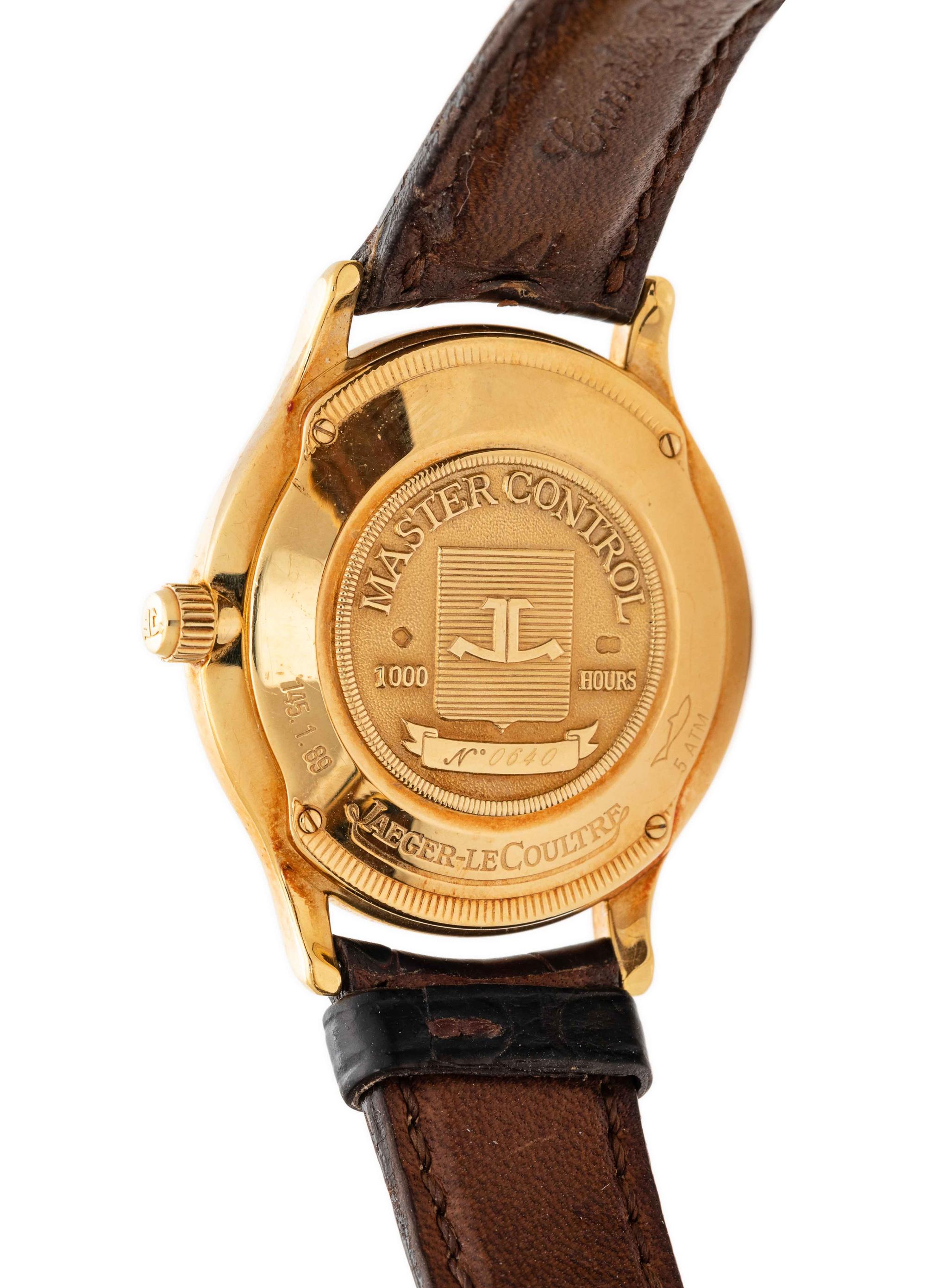 JAEGER-LECOULTRE, 18K YELLOW GOLD REF. 145.1.89 'MASTER CONTROL DATE' WRISTWATCH