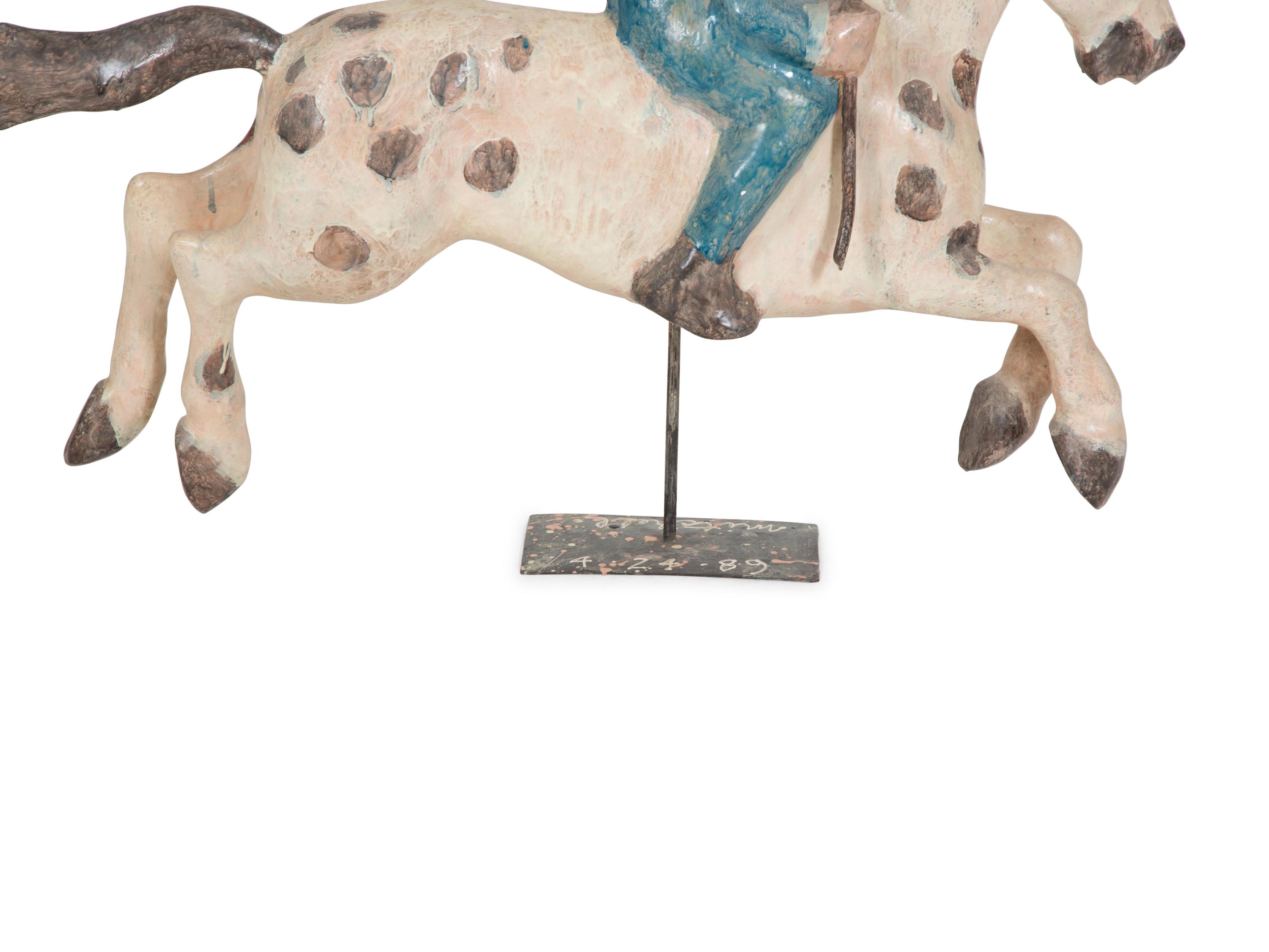 An American Folk Art Carved and Painted Horse and Rider