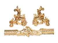 A Louis XV Style Gilt Bronze Fireplace Fender
